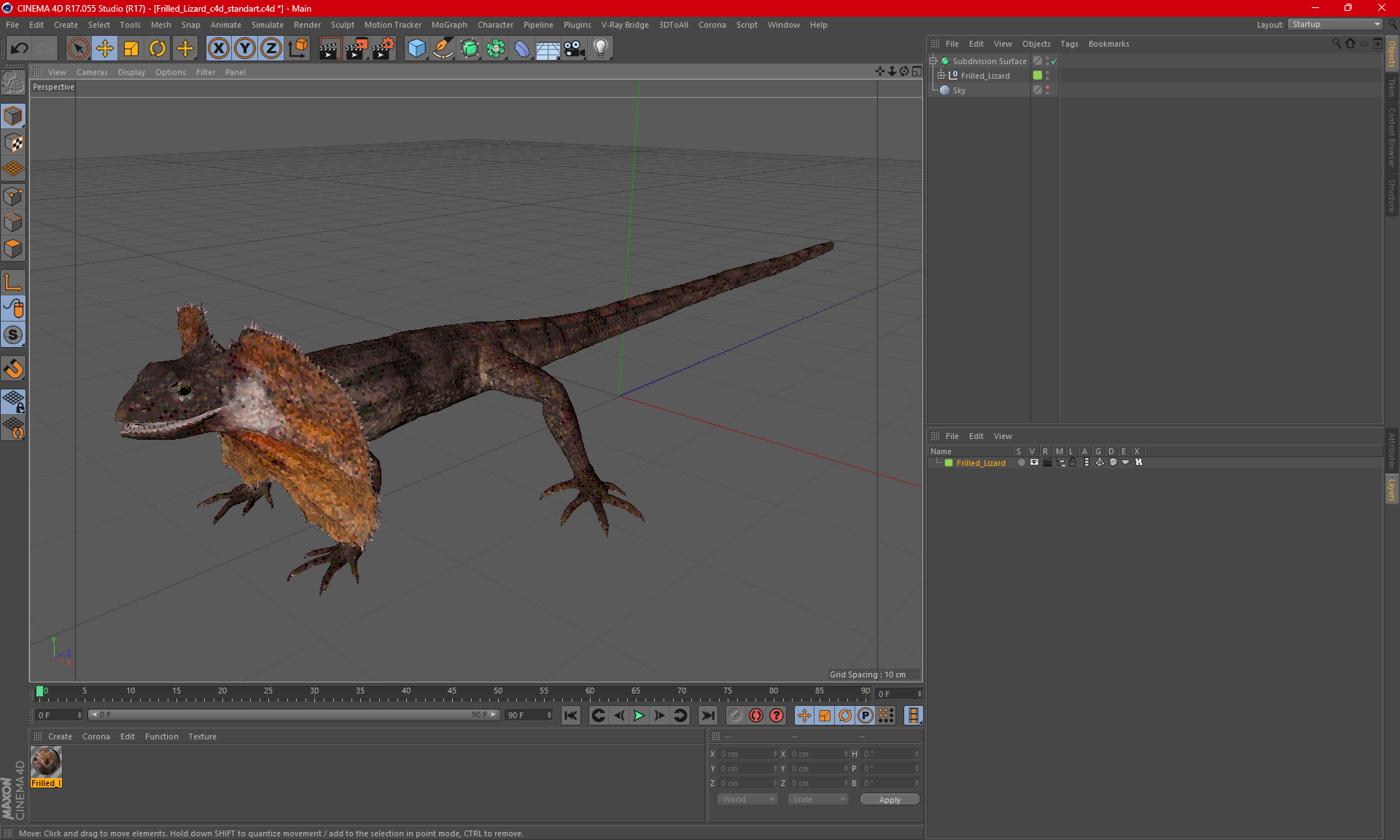 Frilled Lizard 3D model