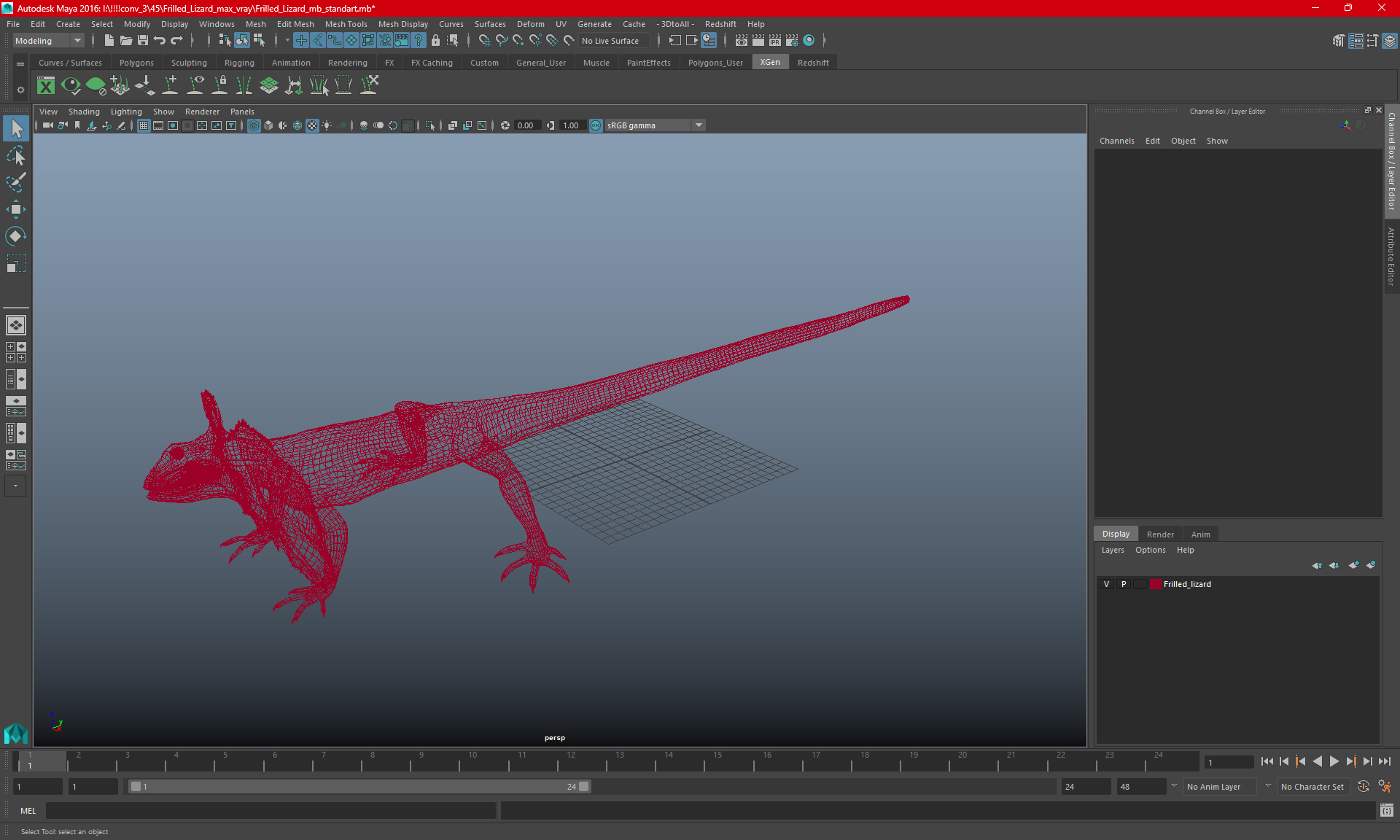 Frilled Lizard 3D model
