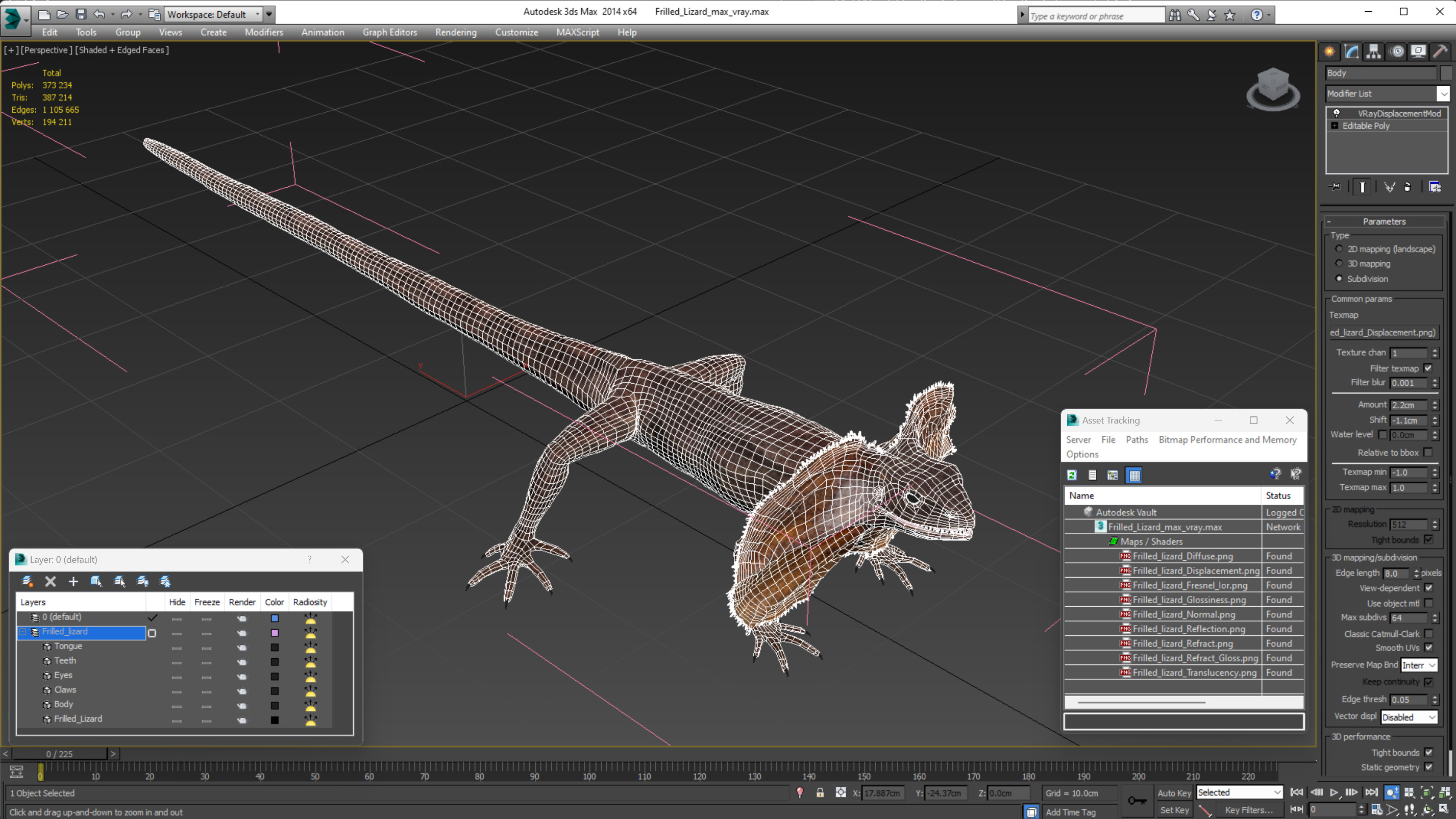 Frilled Lizard 3D model