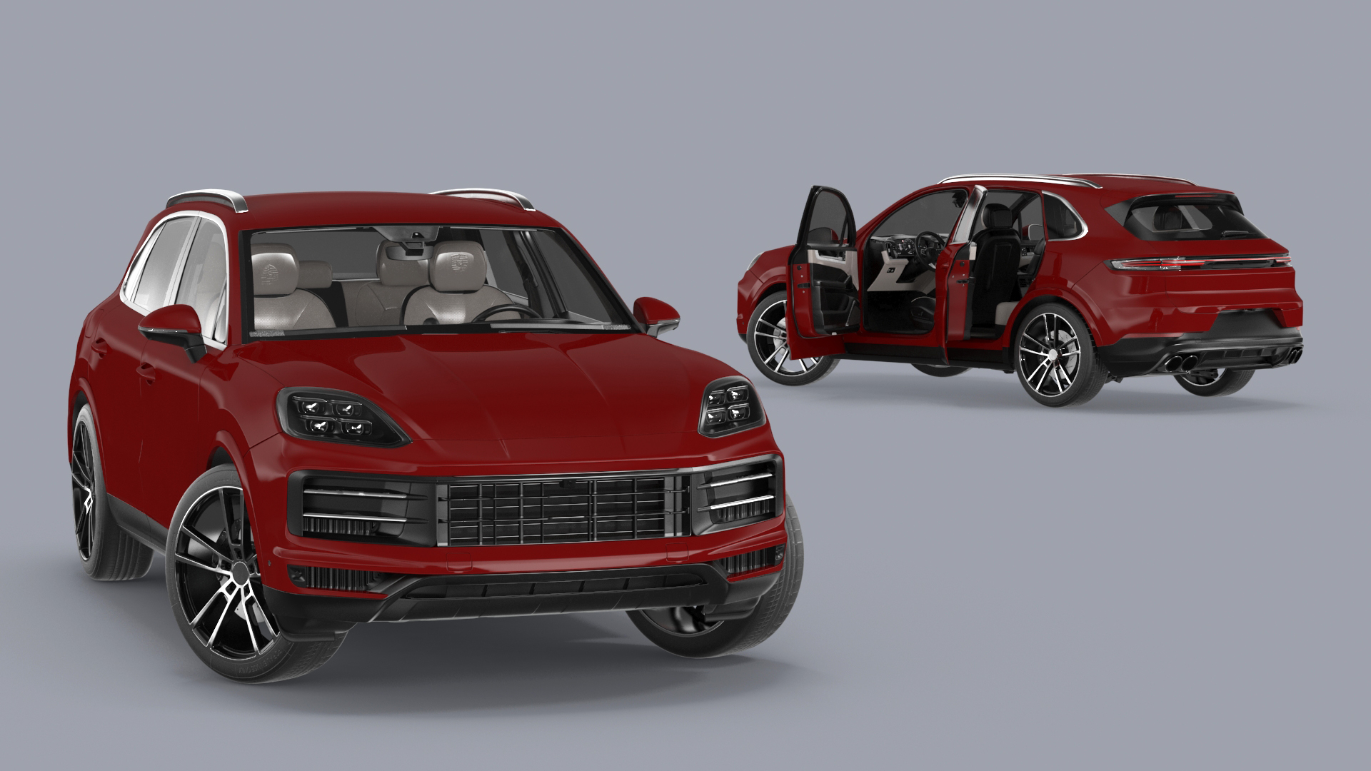 Luxury AWD 4dr SUV Red Rigged 3D model