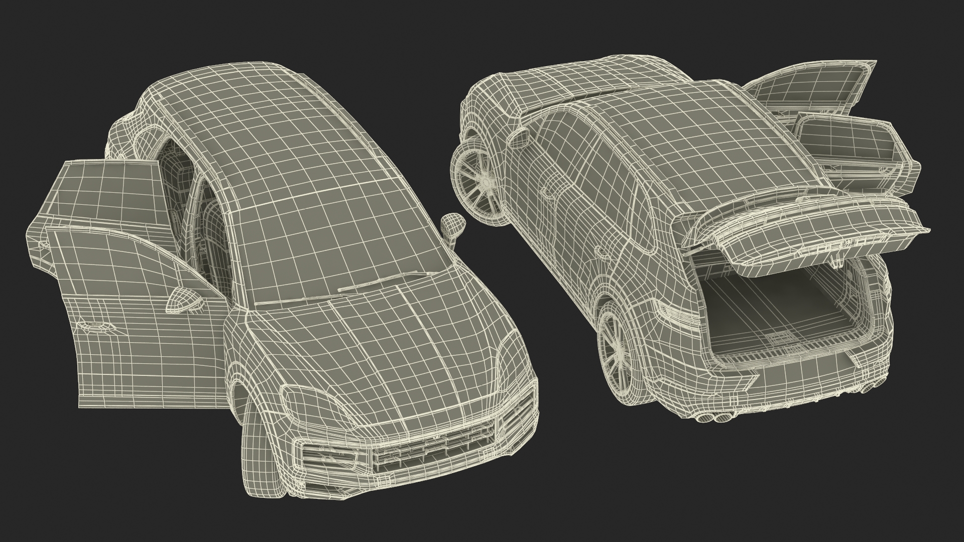 Luxury AWD 4dr SUV Red Rigged 3D model
