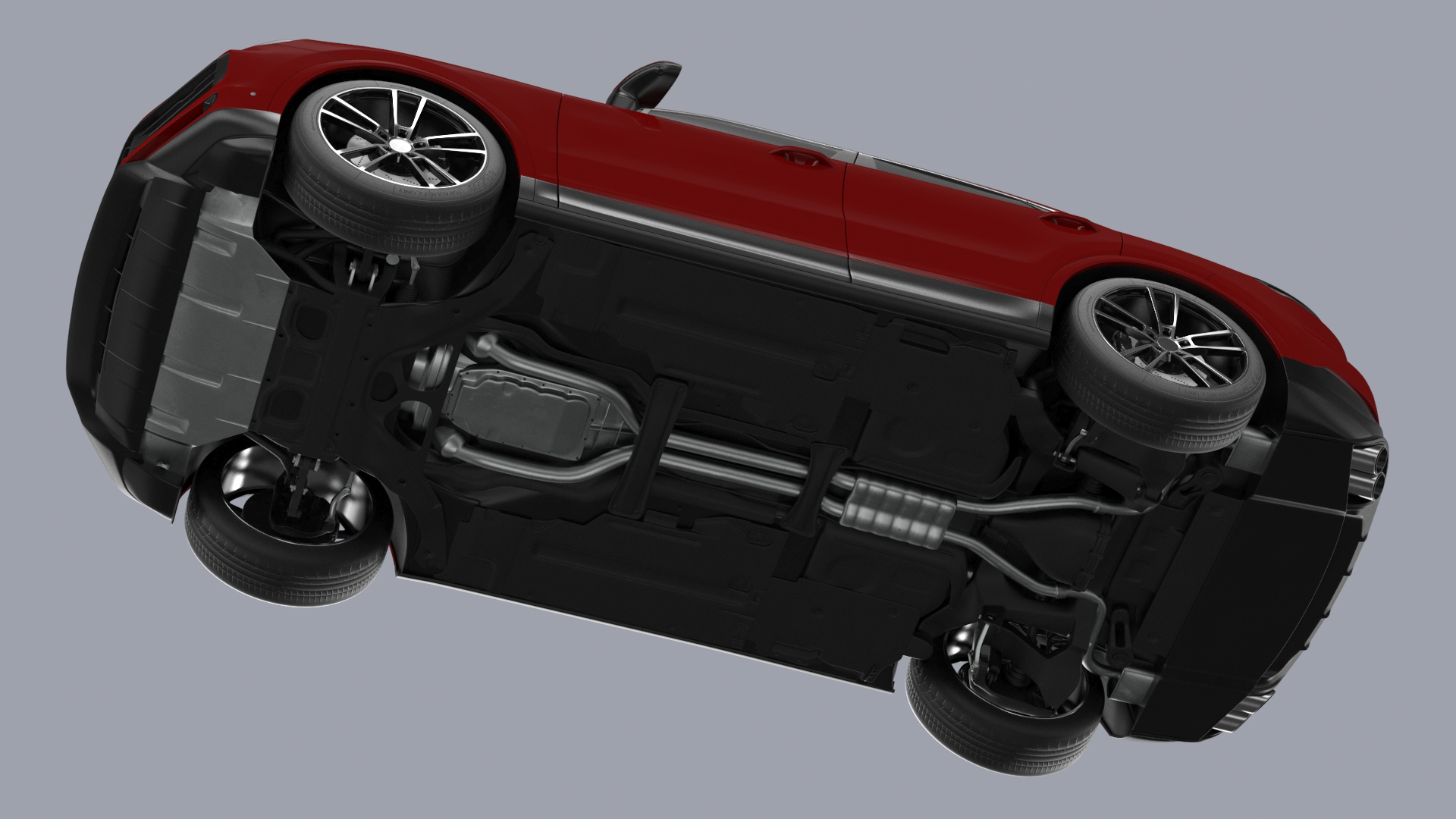 Luxury AWD 4dr SUV Red Rigged 3D model