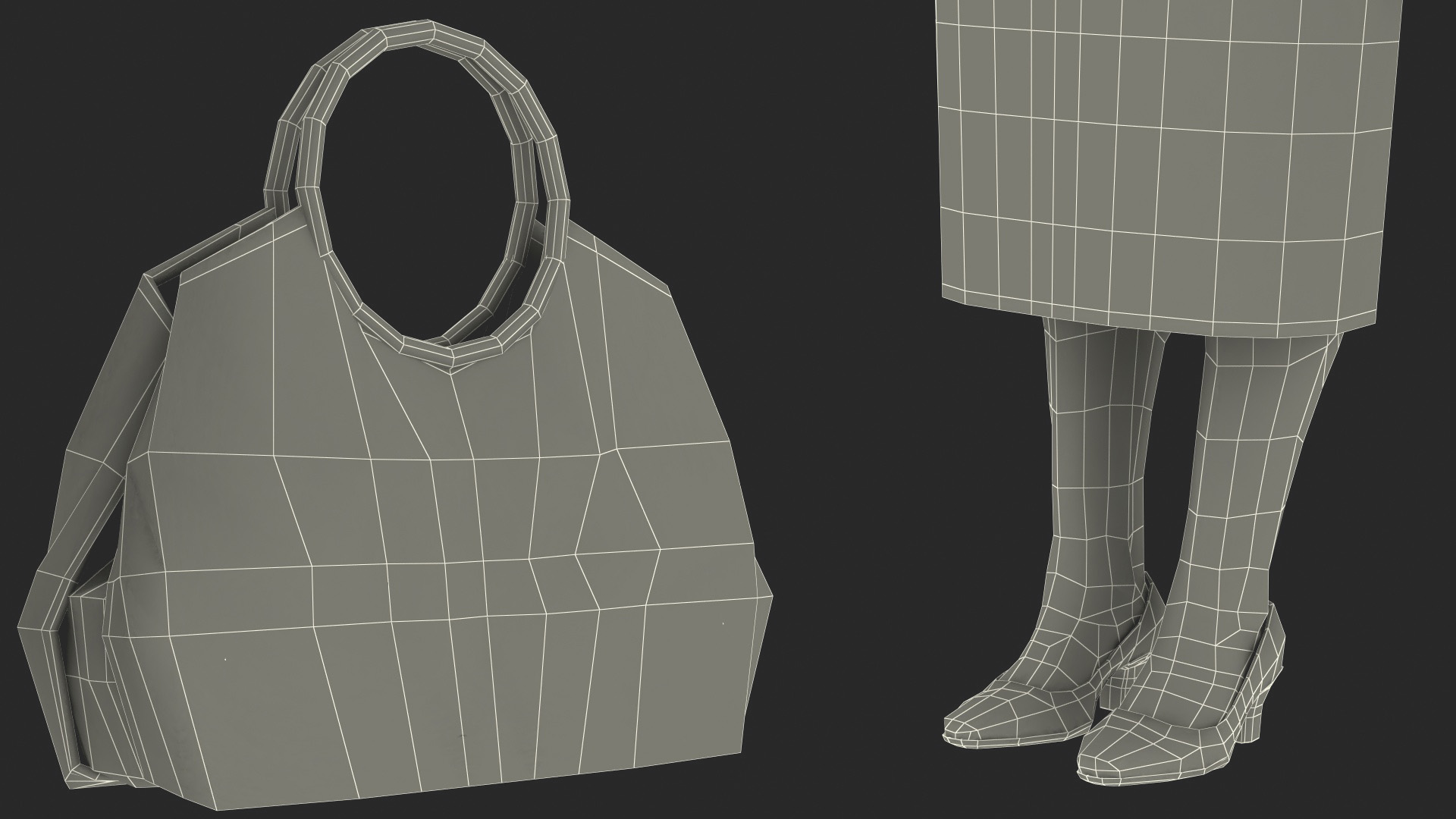 3D Afro American Elderly Woman Formal Wear Rigged