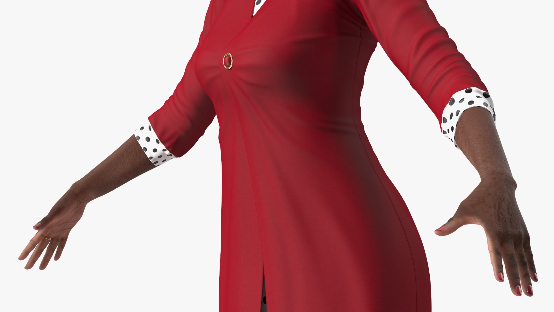 3D Afro American Elderly Woman Formal Wear Rigged