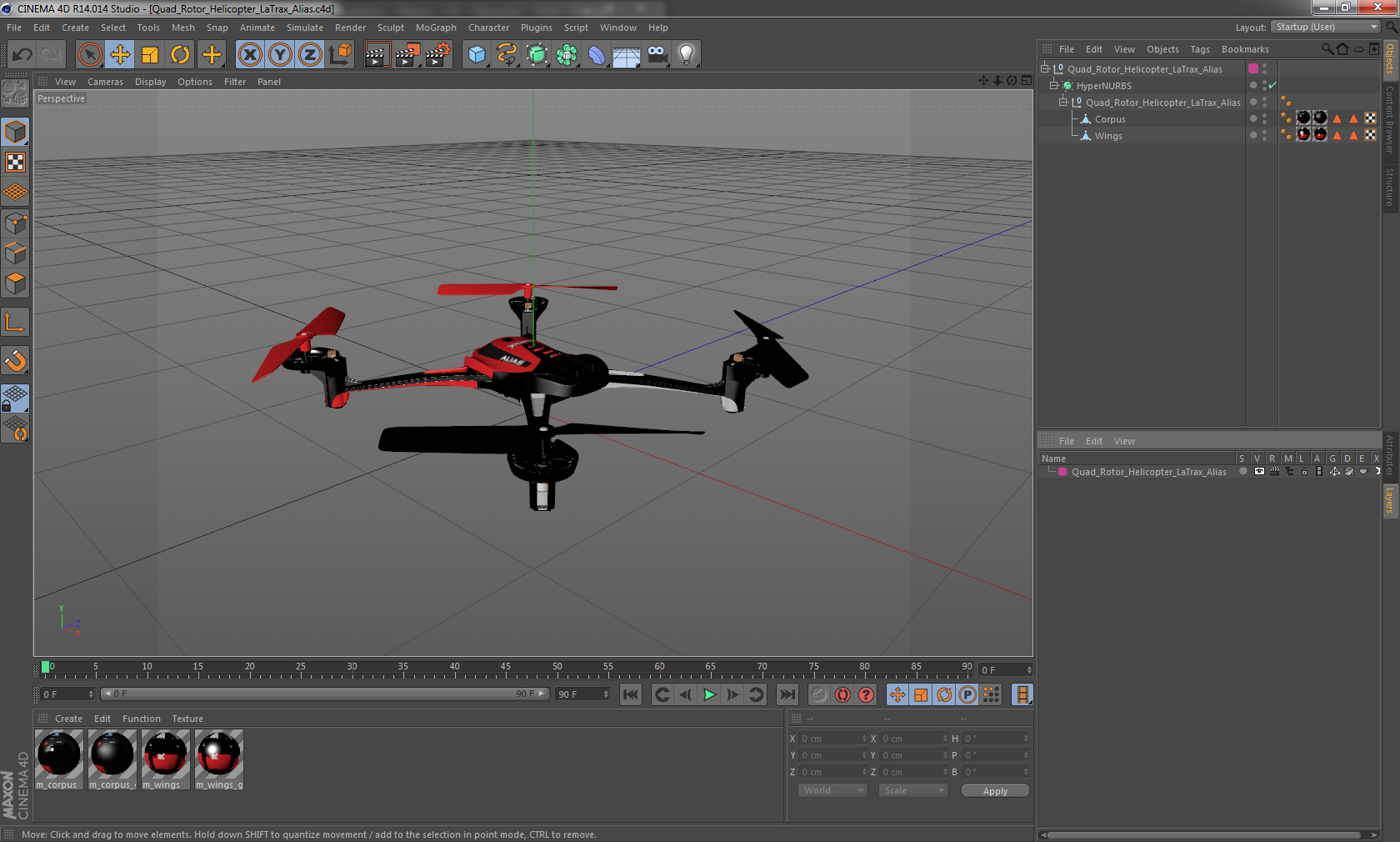 Quad Rotor Helicopter LaTrax Alias 3D model