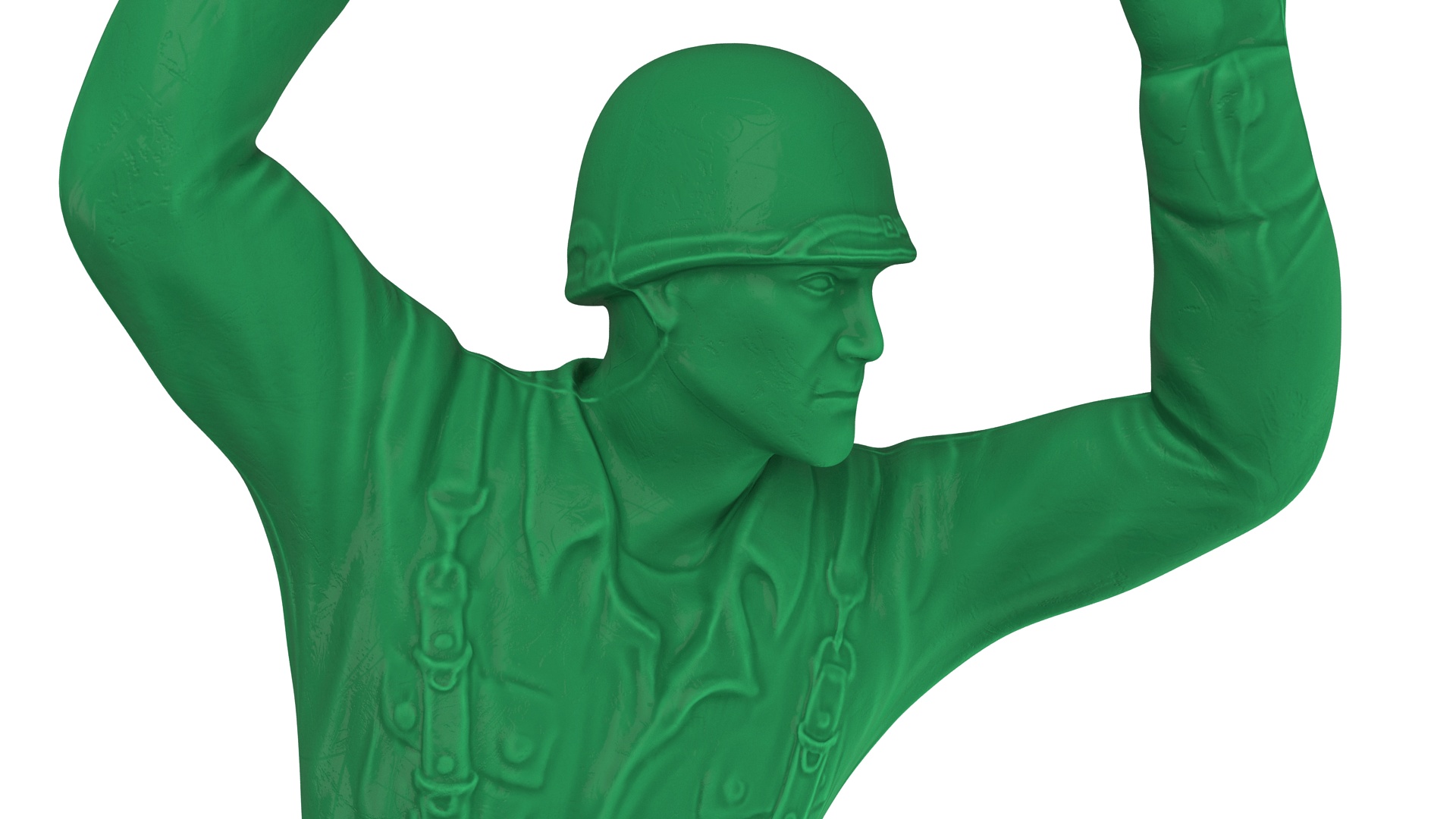 3D Green Plastic Toy Soldier with Rifle and Bayonet model