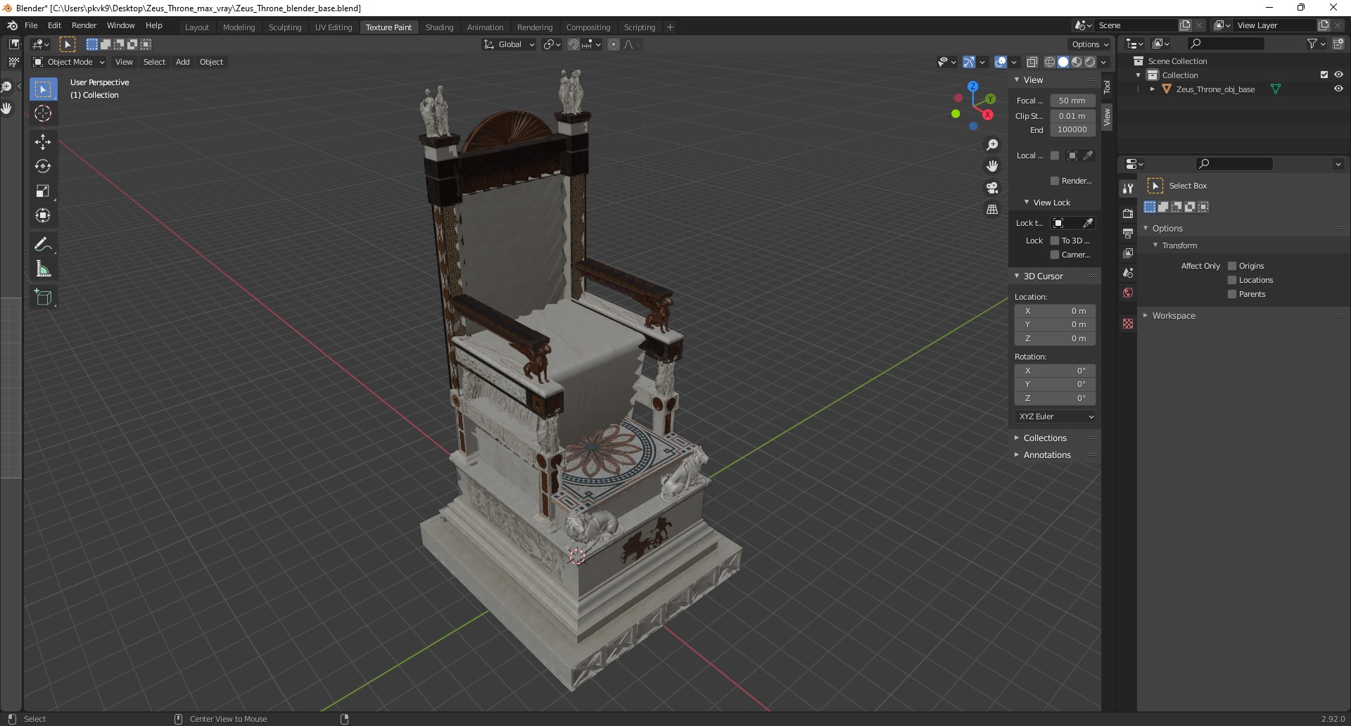 3D Zeus Throne