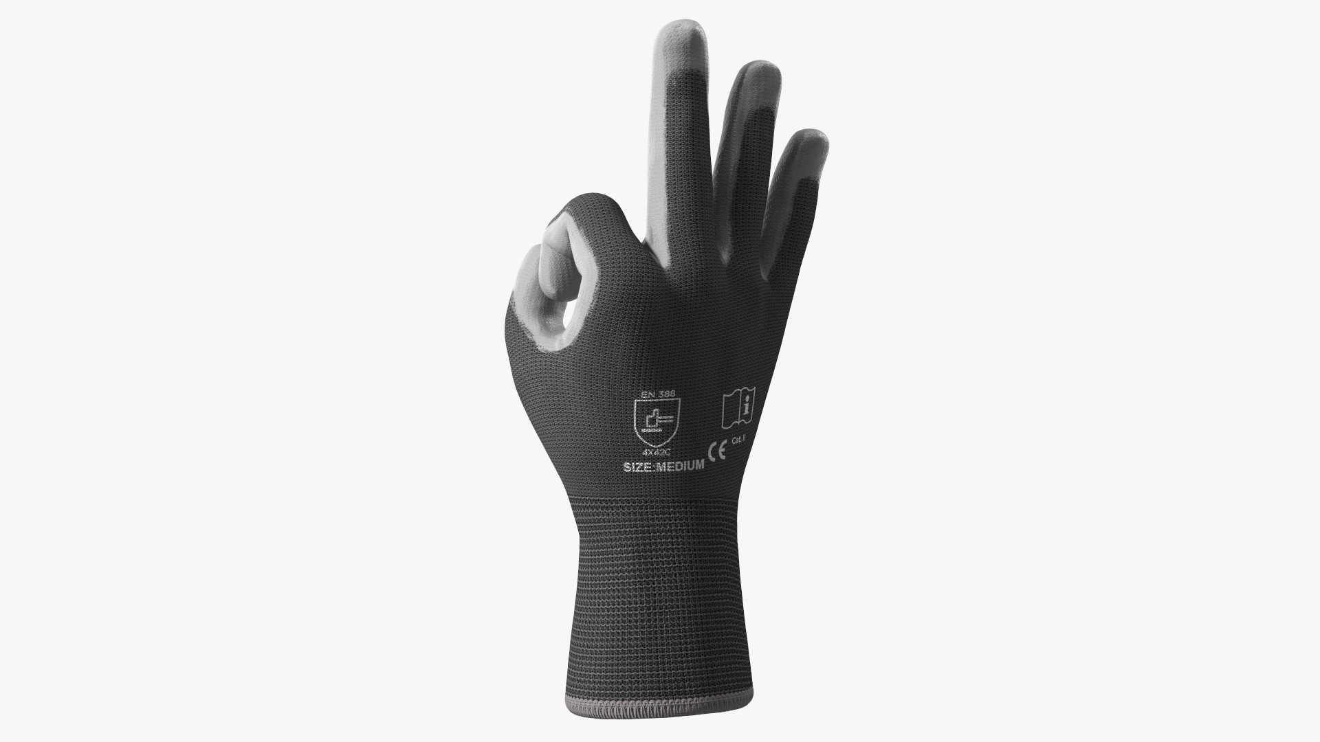 Safety Work Gloves OK Hand Gesture Gray 3D model
