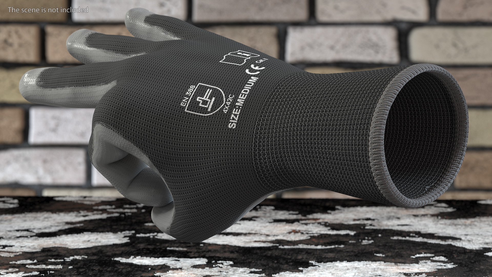Safety Work Gloves OK Hand Gesture Gray 3D model