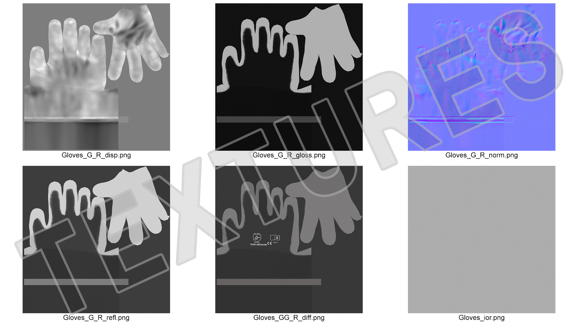 Safety Work Gloves OK Hand Gesture Gray 3D model