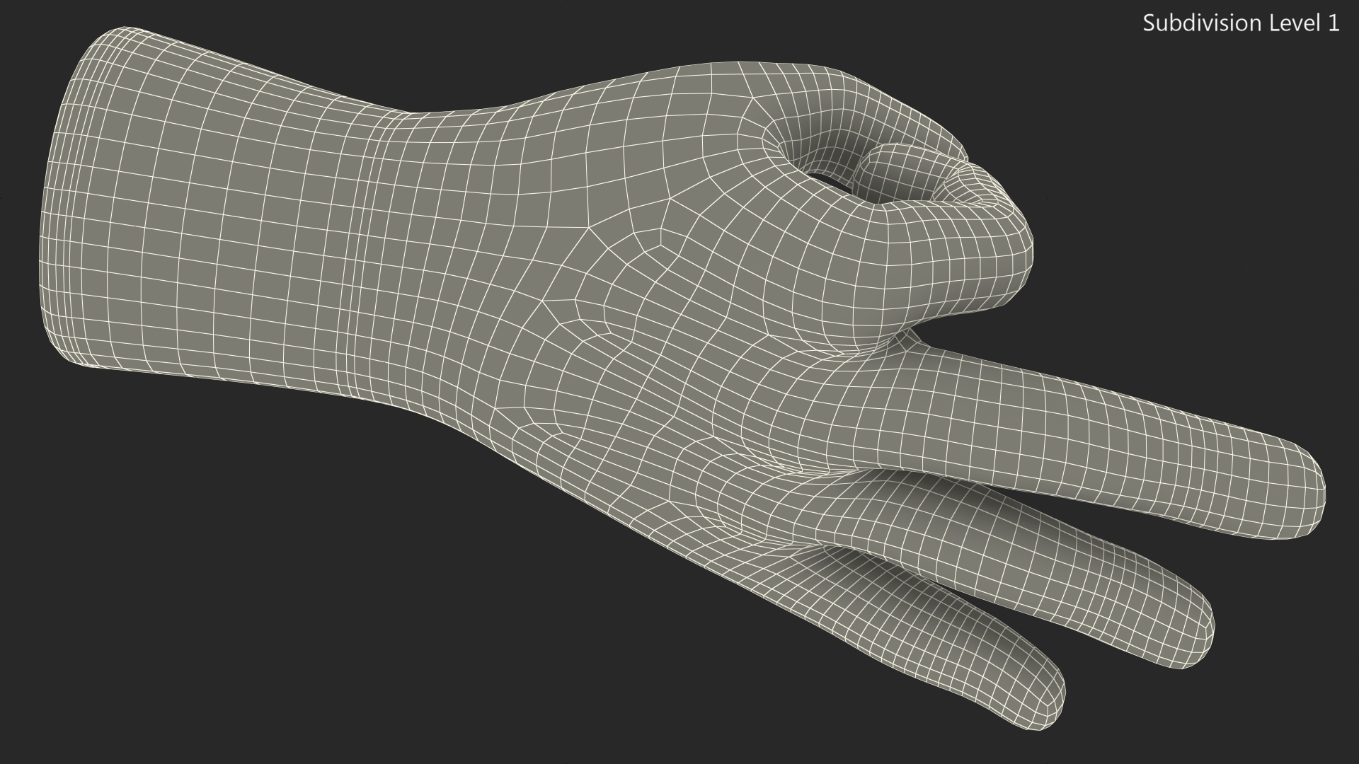 Safety Work Gloves OK Hand Gesture Gray 3D model