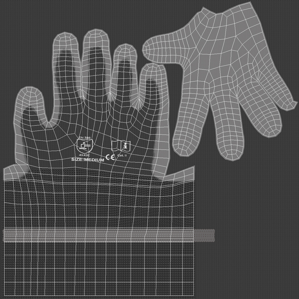 Safety Work Gloves OK Hand Gesture Gray 3D model