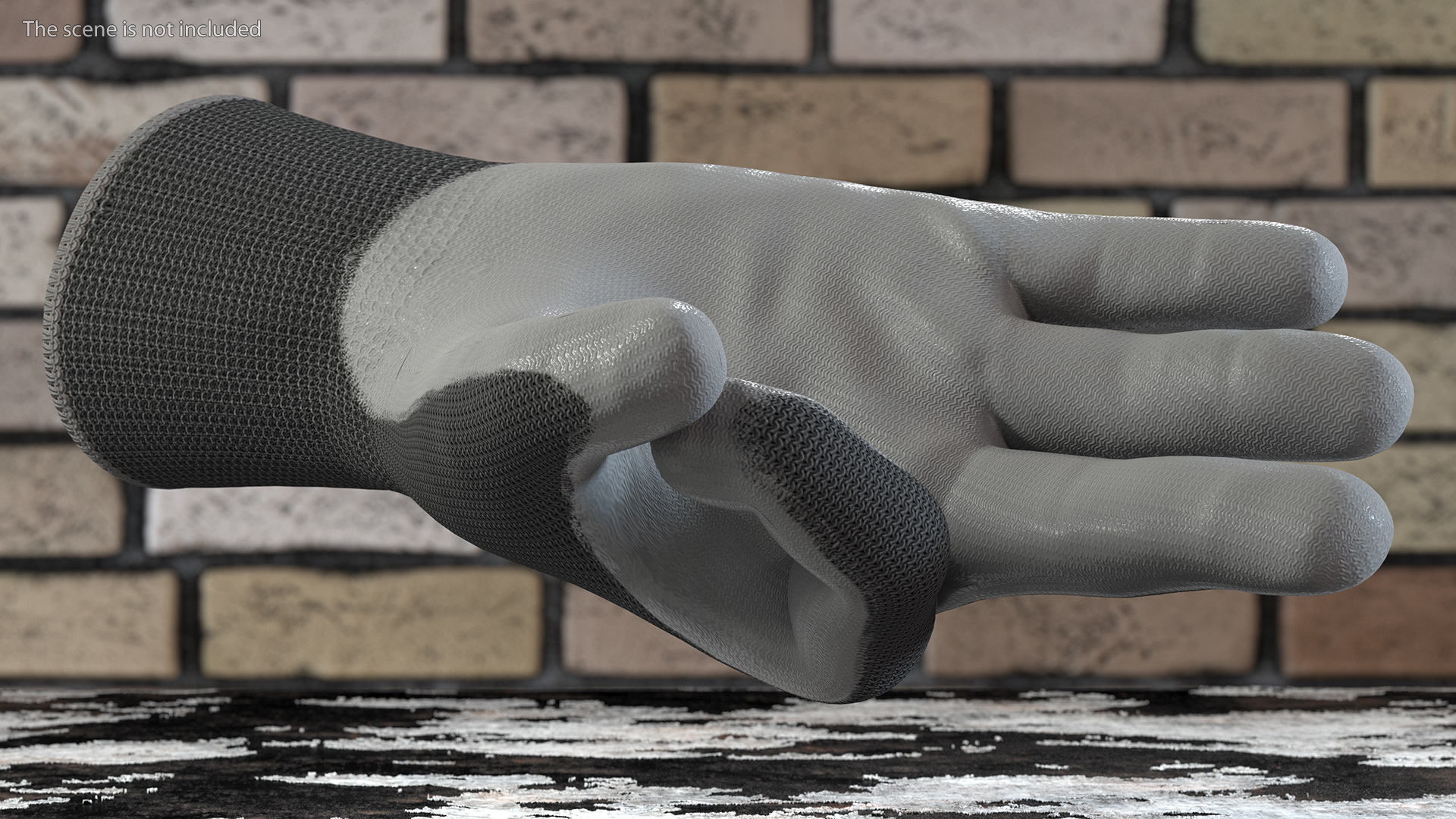 Safety Work Gloves OK Hand Gesture Gray 3D model