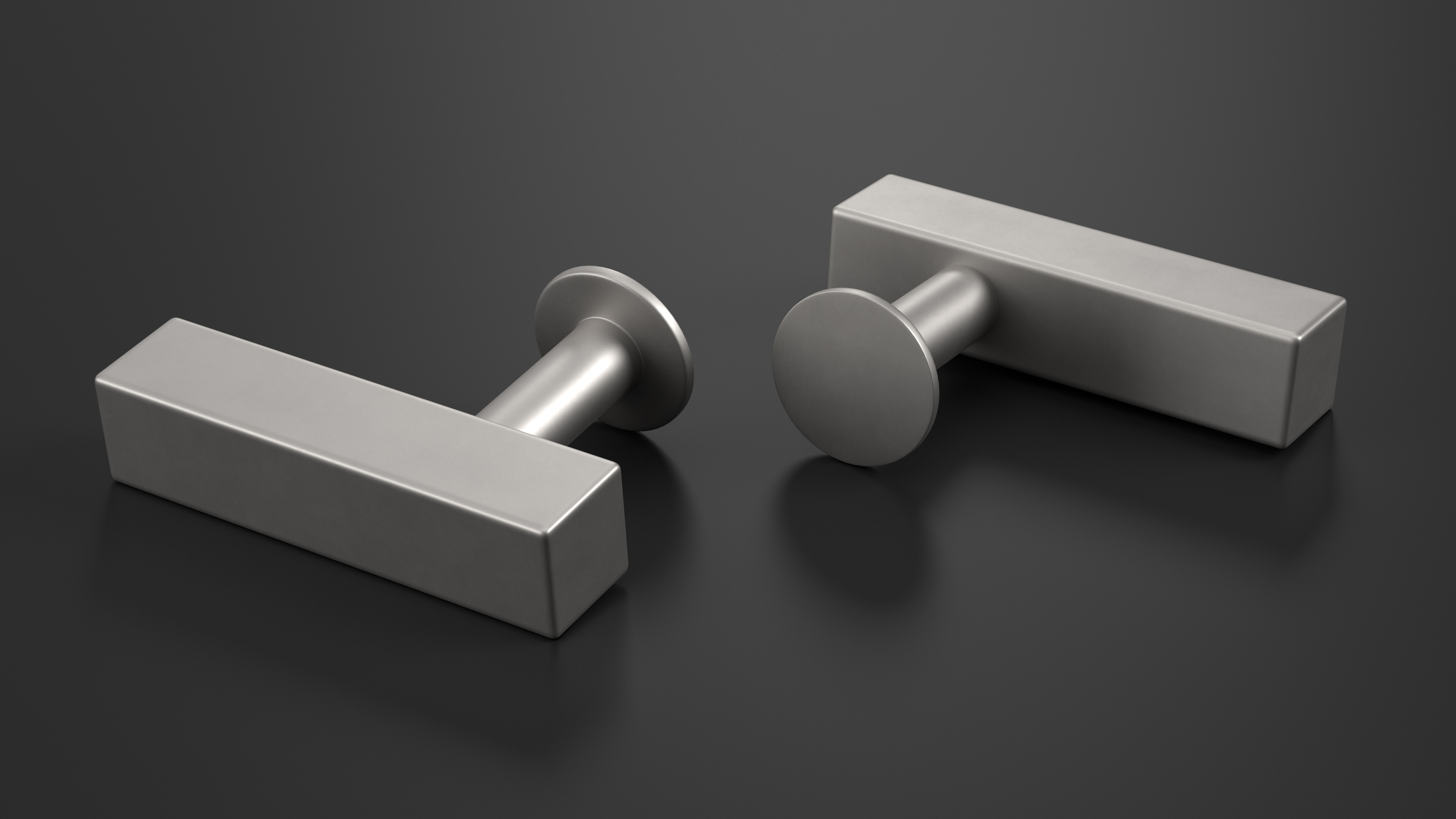 3D Kitchen Cabinet Handle Knob Rectangular Silver