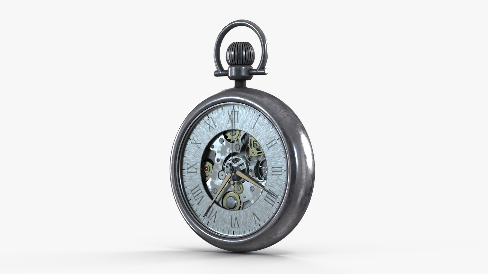 Antique Pocket Watch Animated 3D model
