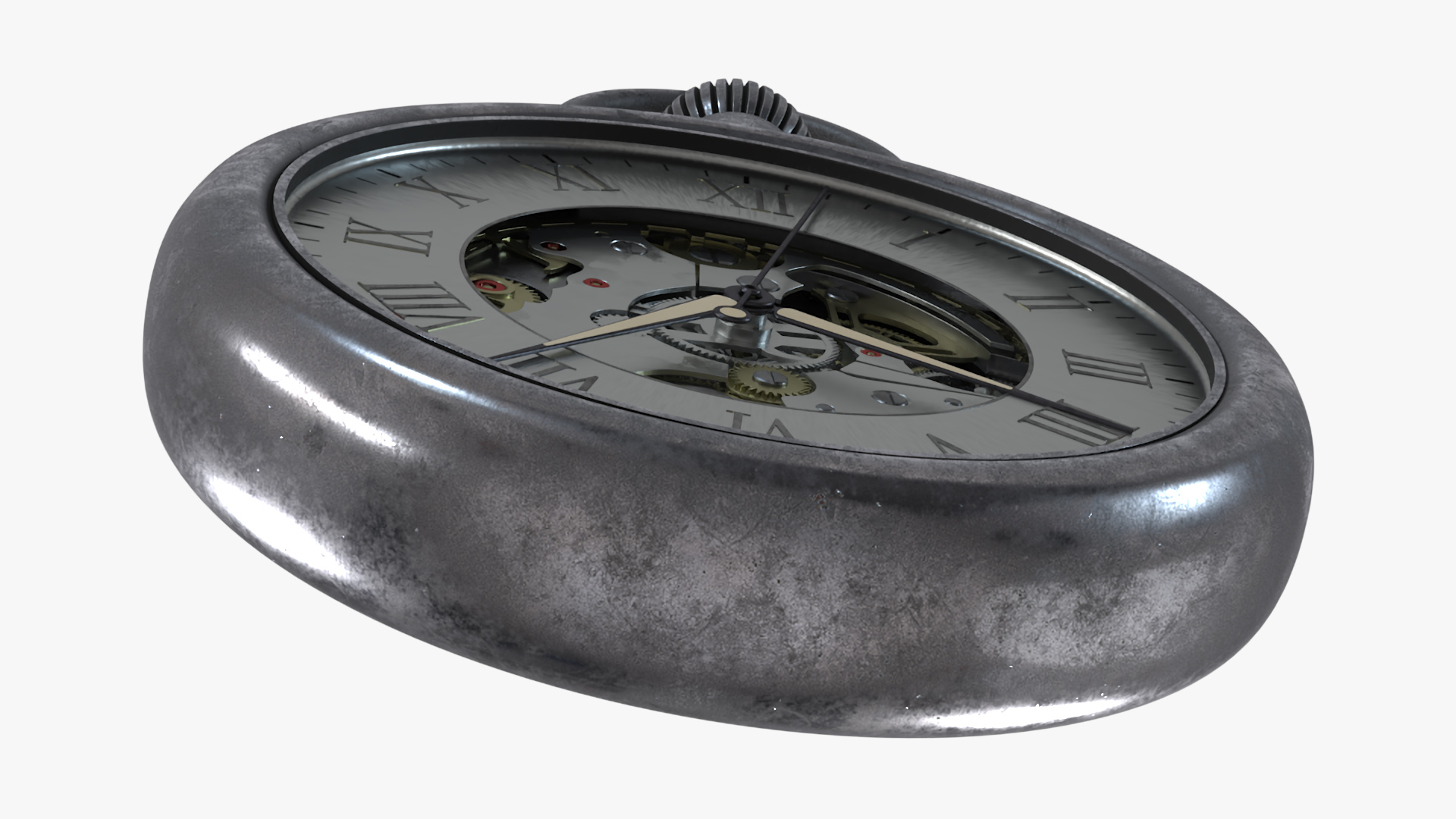 Antique Pocket Watch Animated 3D model