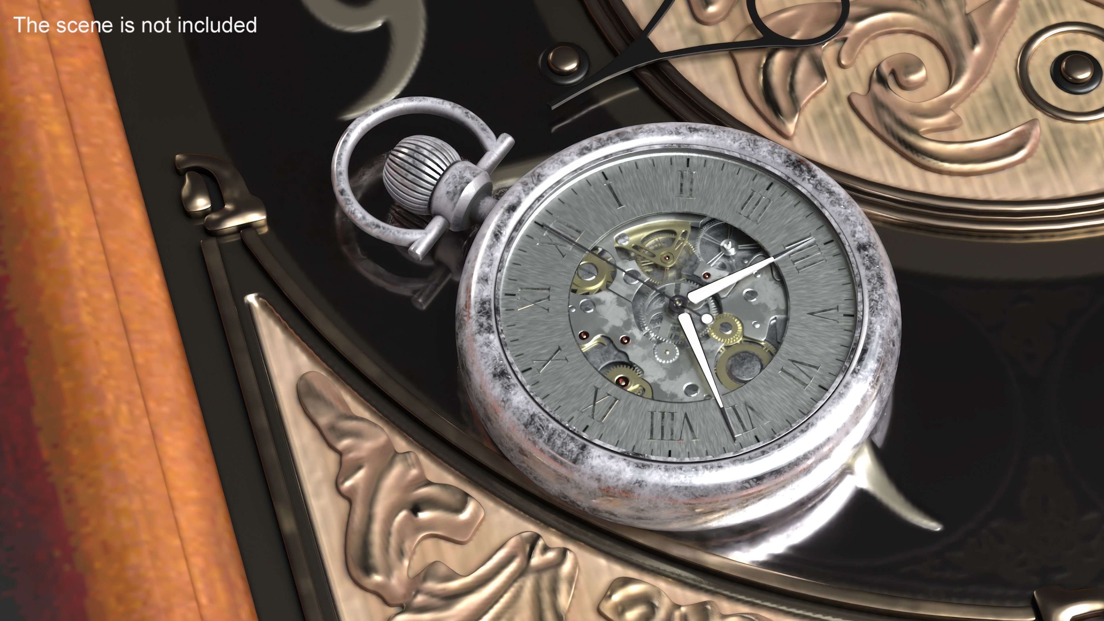 Antique Pocket Watch Animated 3D model