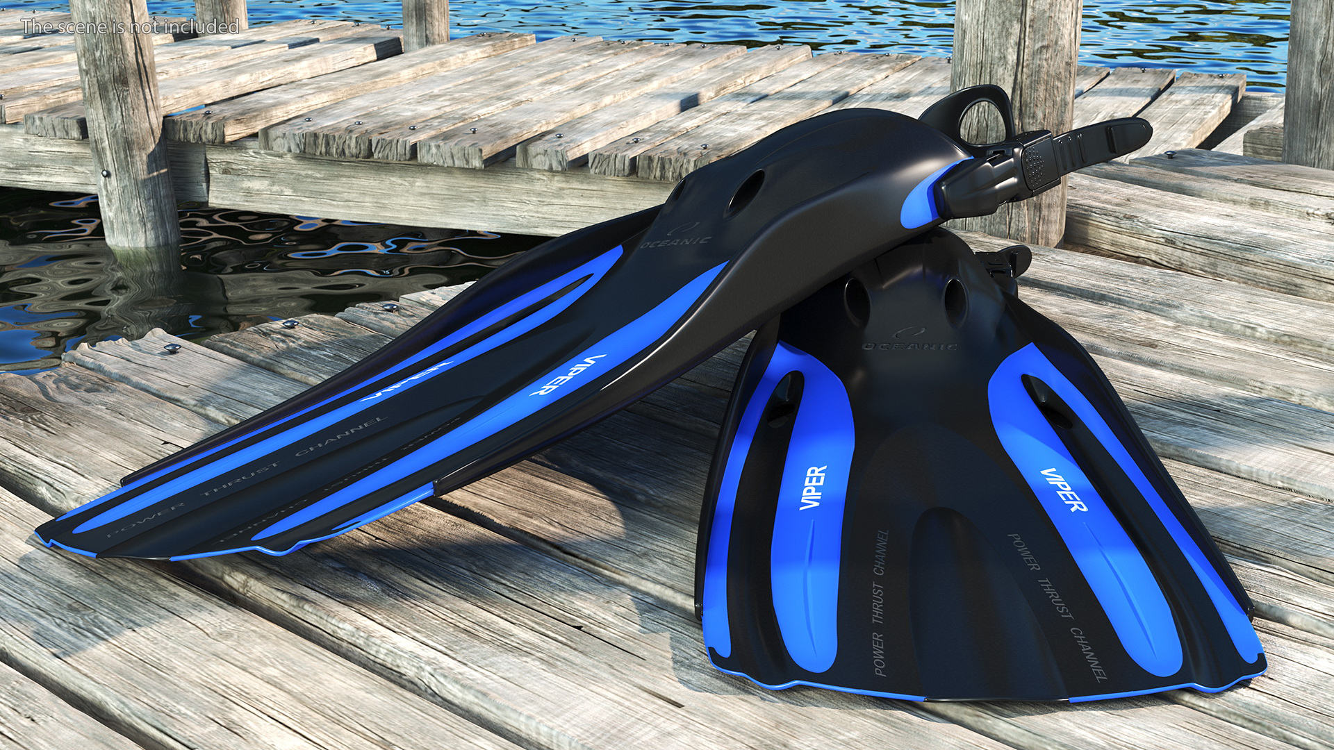 3D Oceanic Viper Open Heel Scuba Fin model