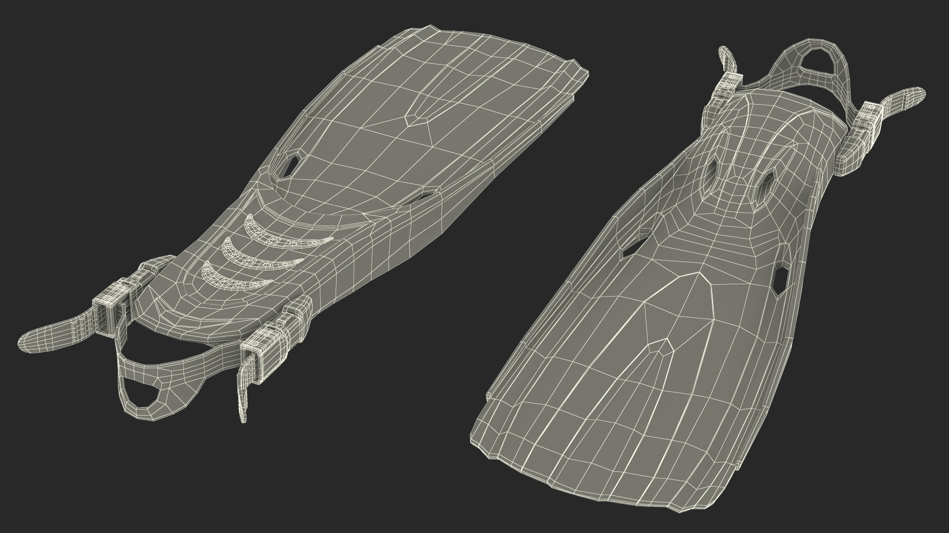 3D Oceanic Viper Open Heel Scuba Fin model