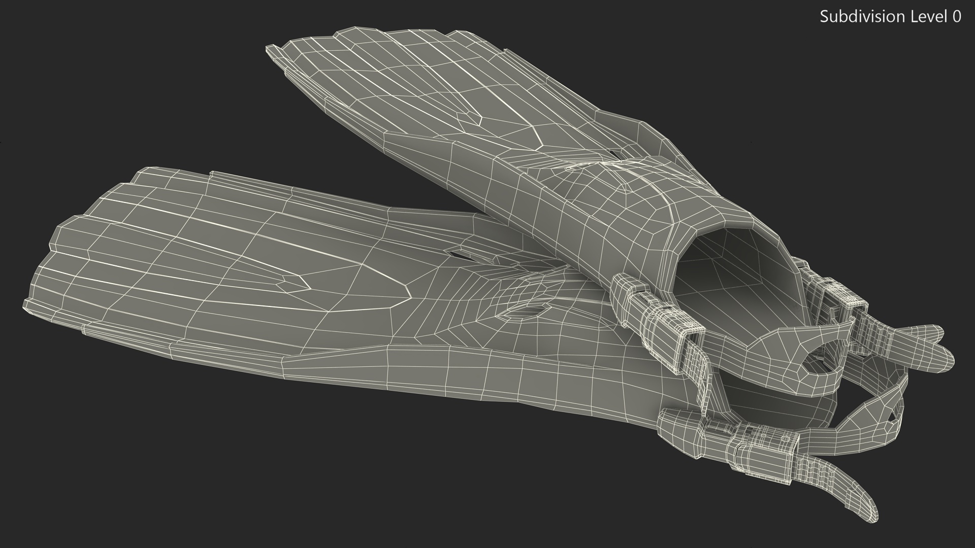 3D Oceanic Viper Open Heel Scuba Fin model