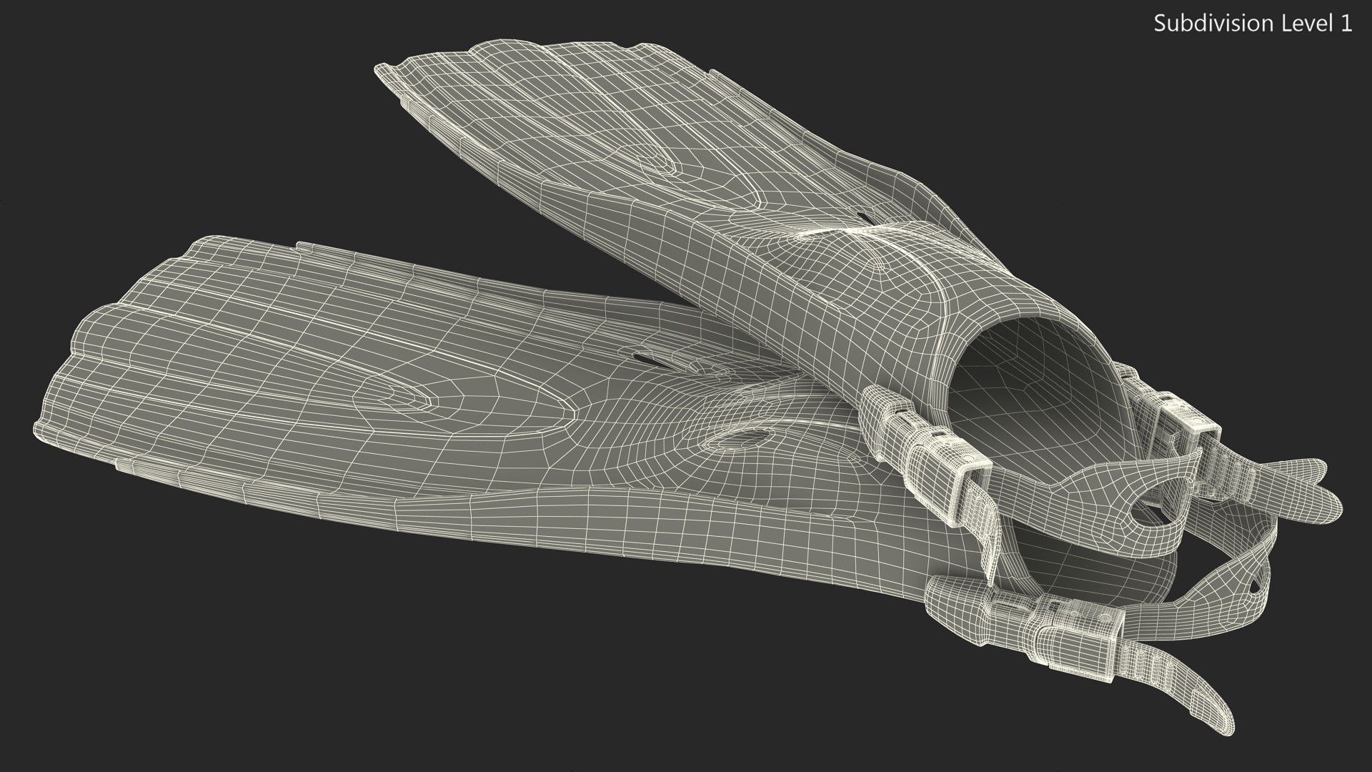 3D Oceanic Viper Open Heel Scuba Fin model