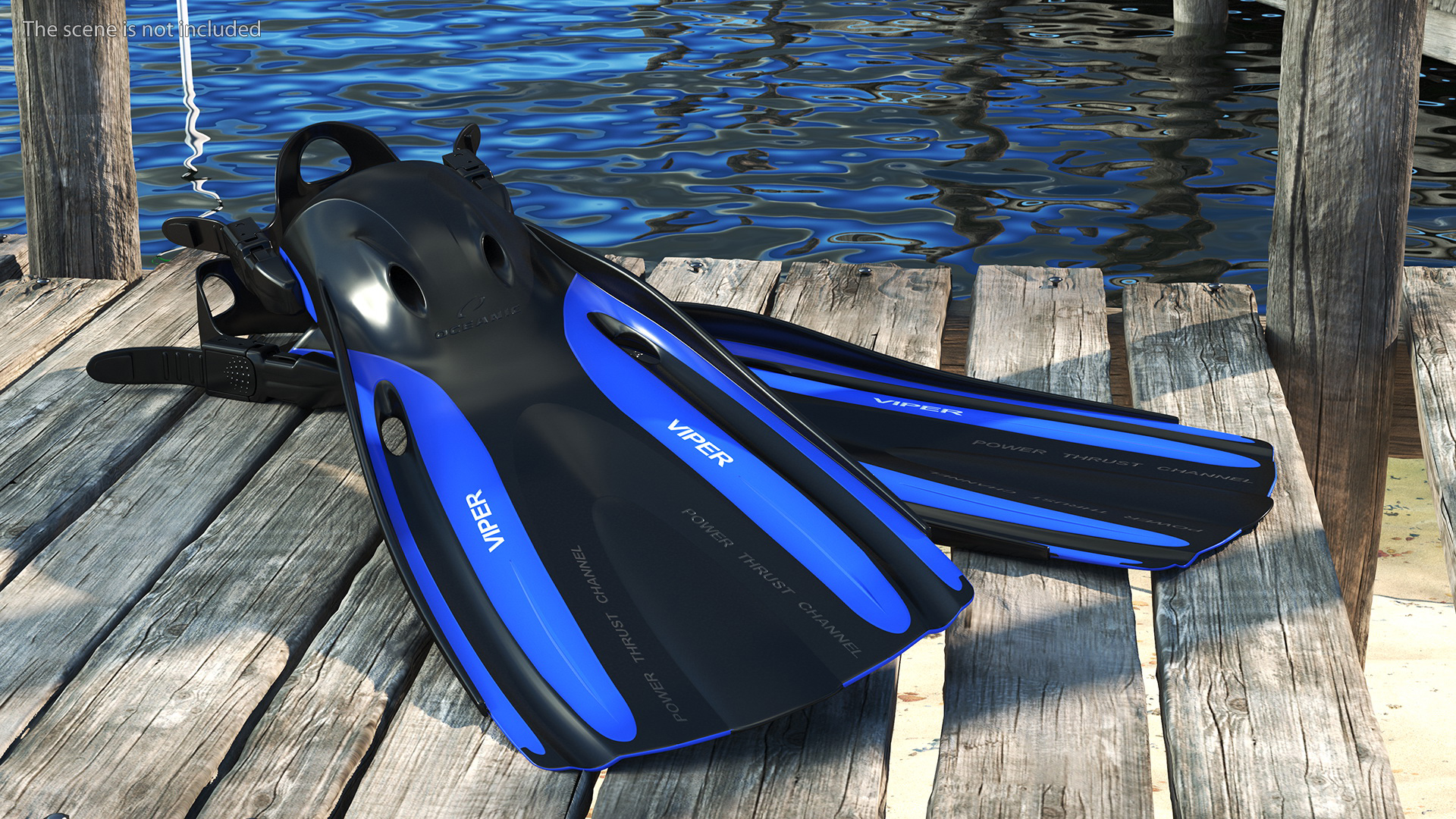 3D Oceanic Viper Open Heel Scuba Fin model