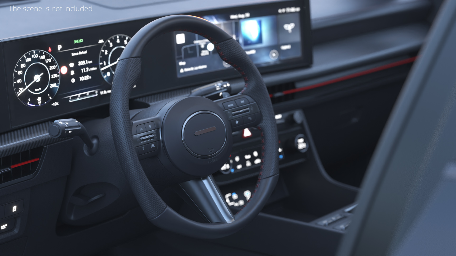 Car Steering Wheel With Control Buttons, view 2