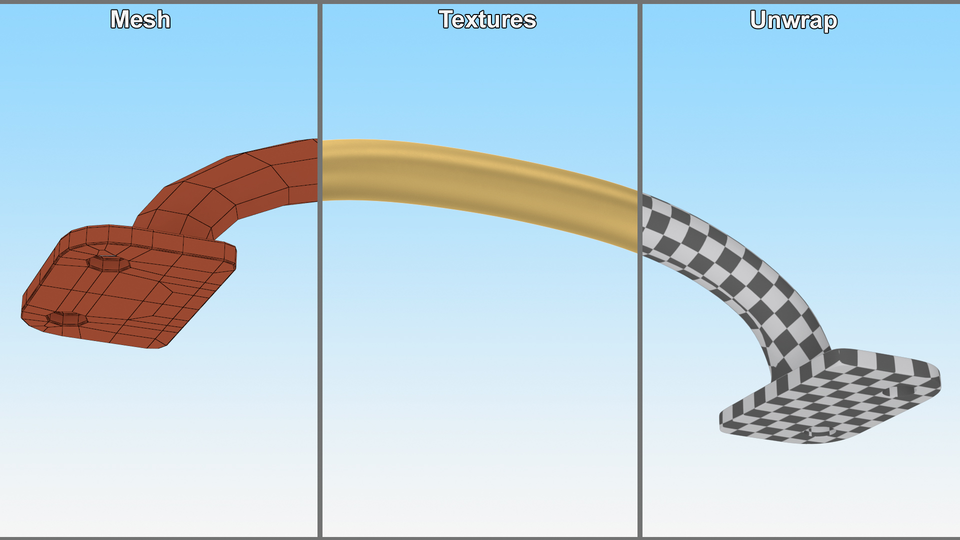 3D Kitchen Cabinet Handle Traditional Bronze