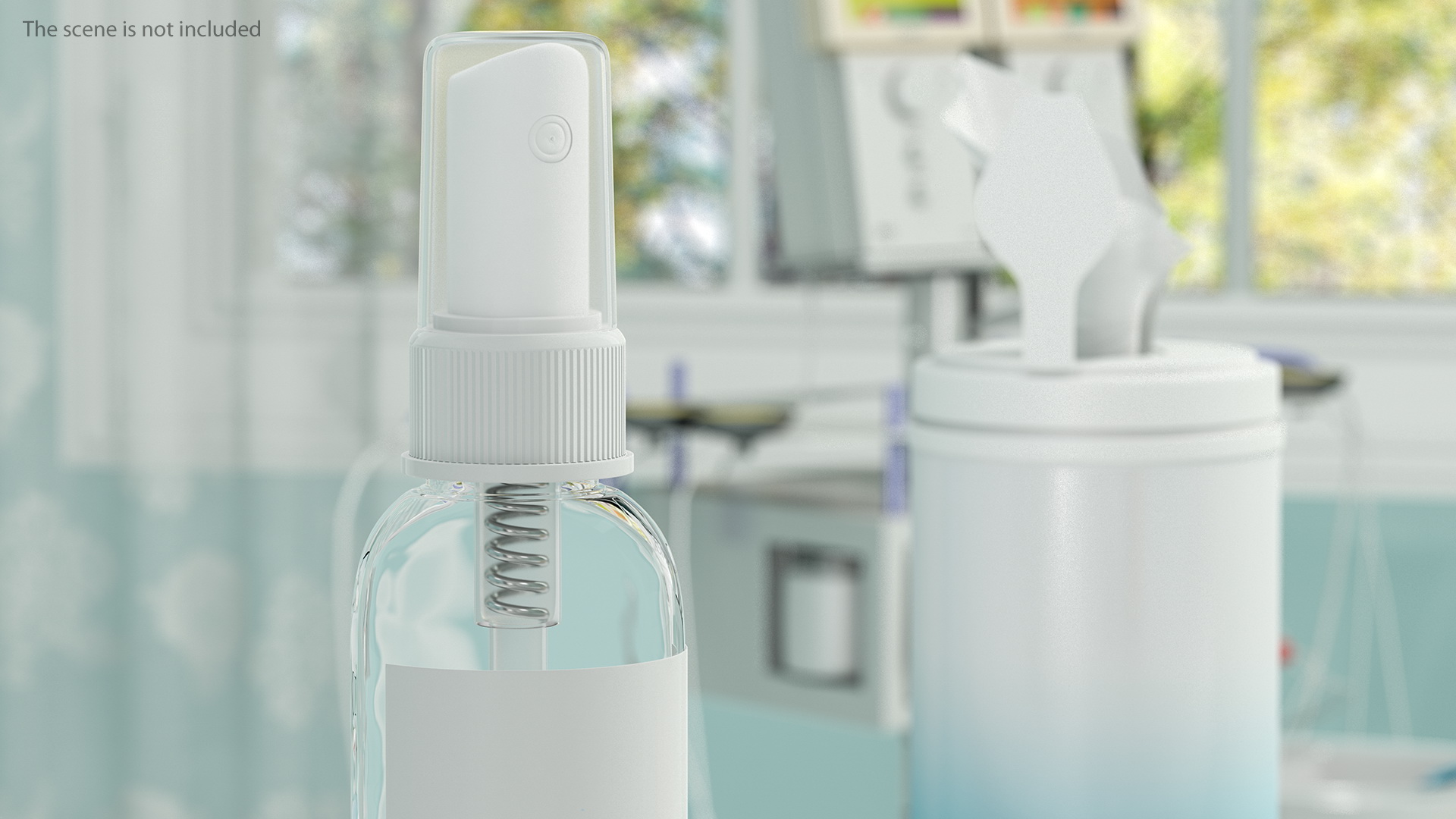 3D Empty Plastic Spray Bottle
