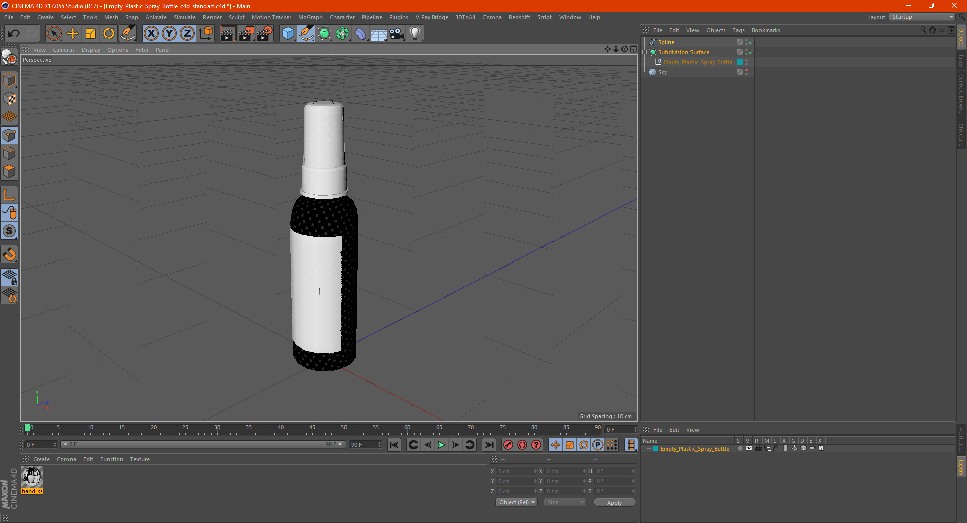 3D Empty Plastic Spray Bottle