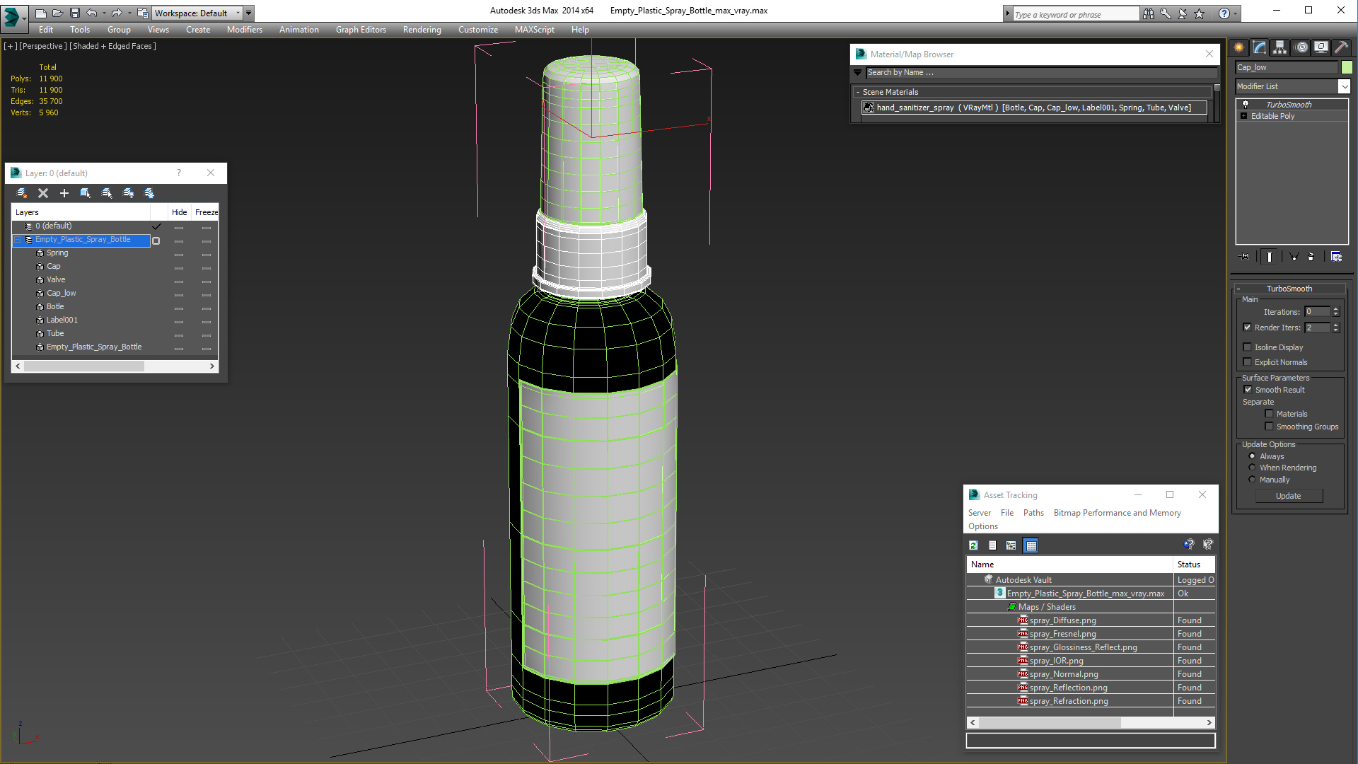 3D Empty Plastic Spray Bottle
