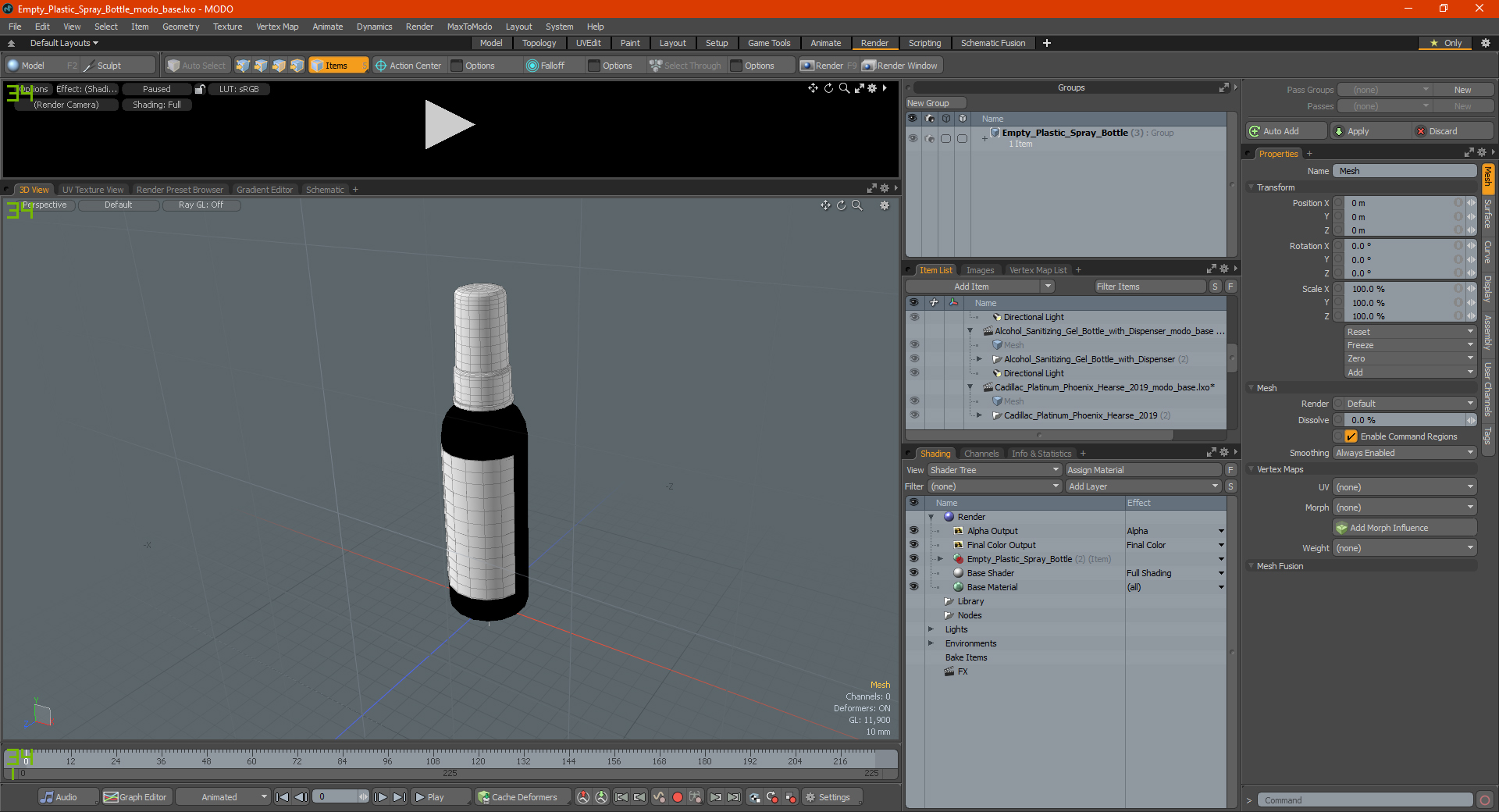 3D Empty Plastic Spray Bottle