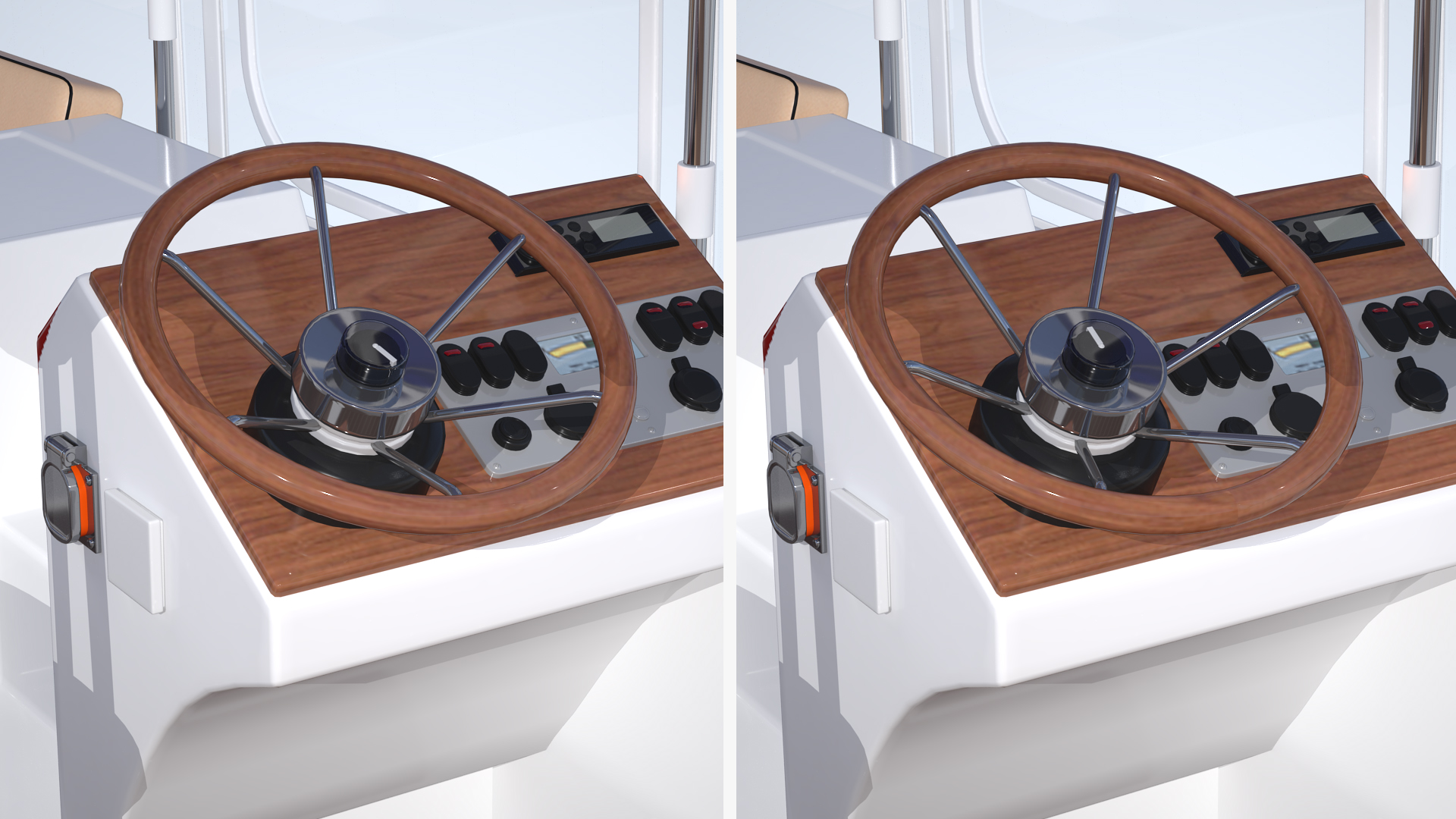 3D Electric Boat with Canvas Enclosures Rigged model