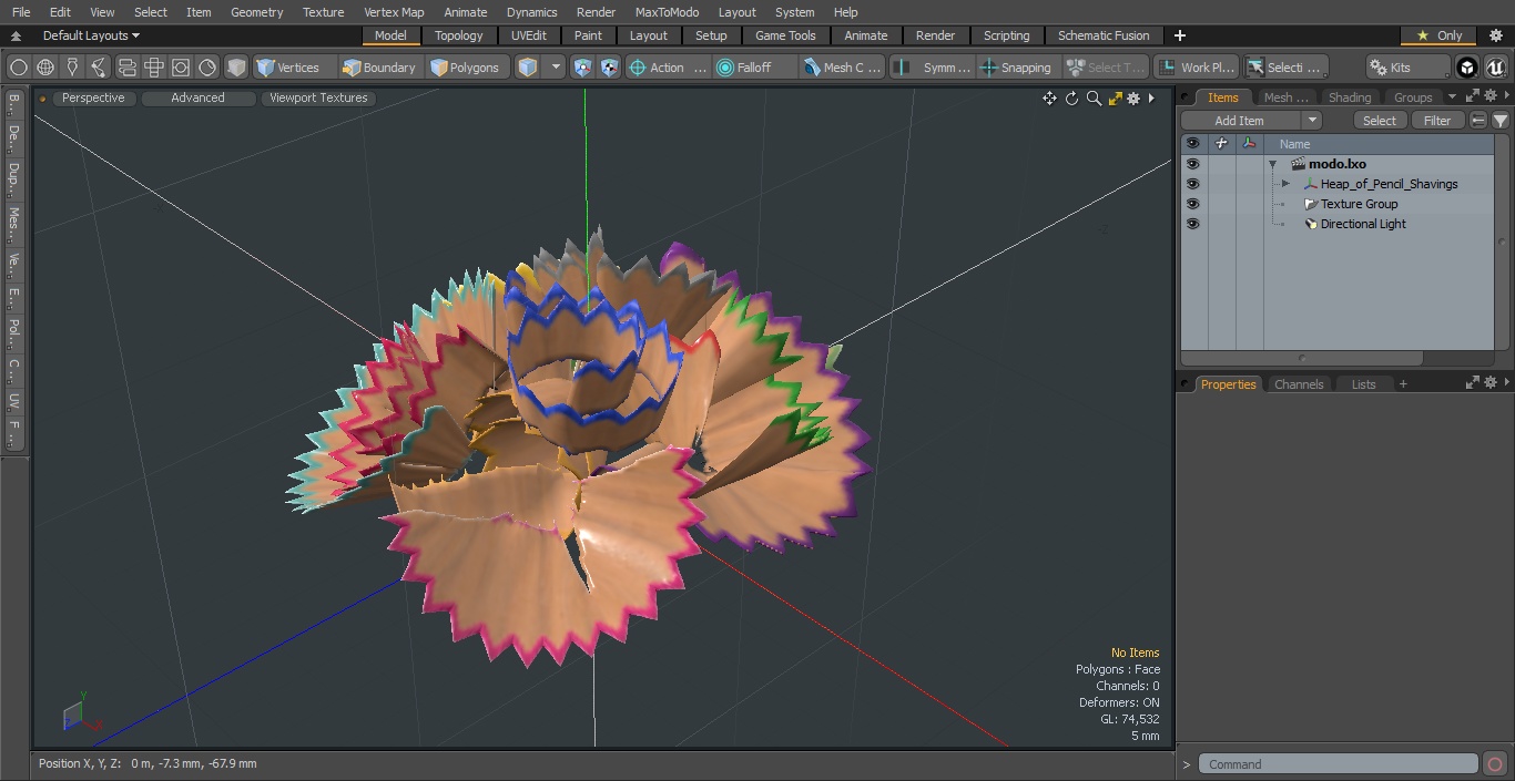 3D Heap of Pencil Shavings model