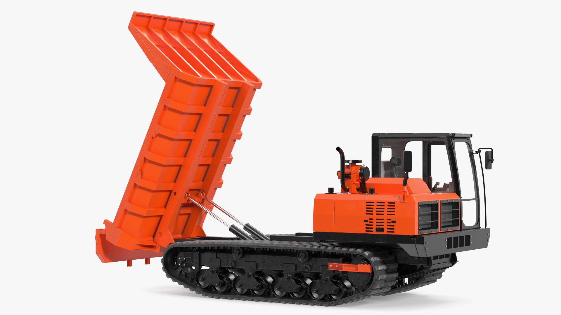 Tracked Carrier Orange New Rigged for Cinema 4D 3D