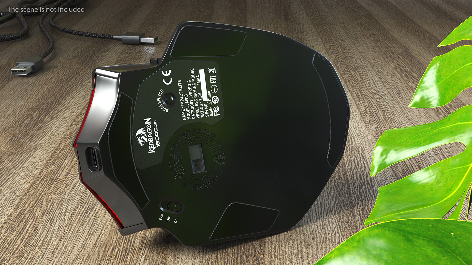 3D Reddragon IMPACT ELITE Wireless Gaming Mouse Red model