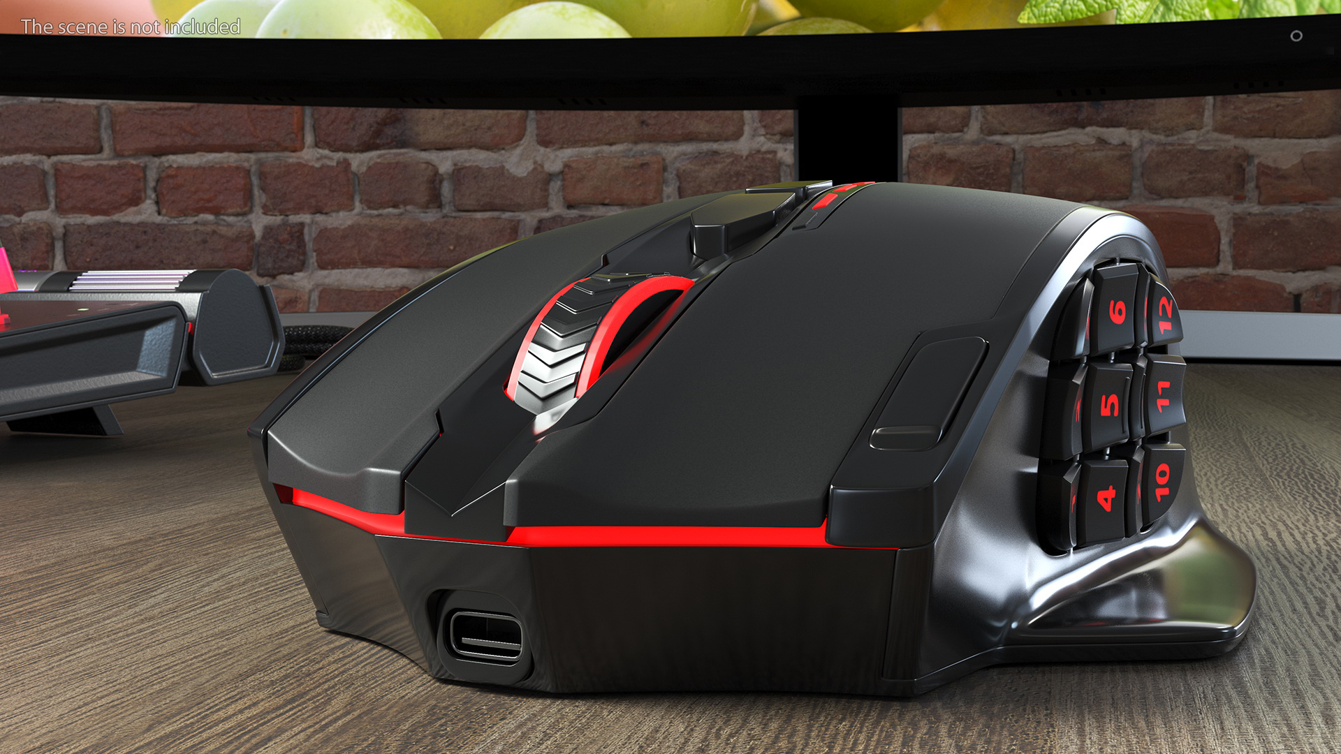 3D Reddragon IMPACT ELITE Wireless Gaming Mouse Red model