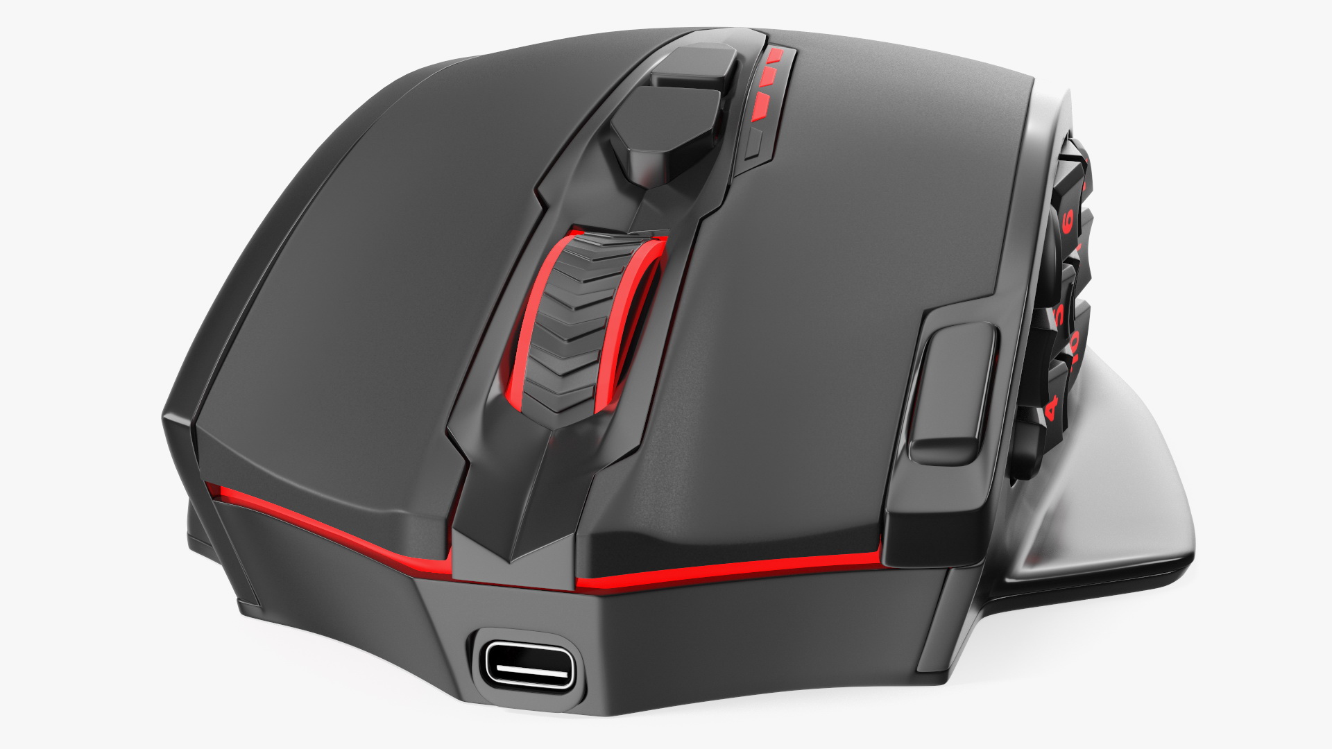 3D Reddragon IMPACT ELITE Wireless Gaming Mouse Red model