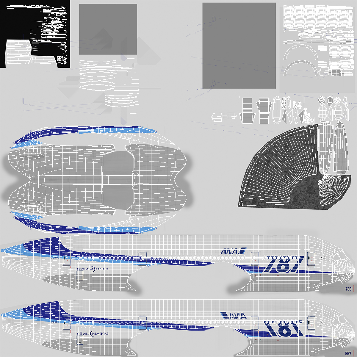Boeing 787-8 Dreamliner ANA Livery 3D model