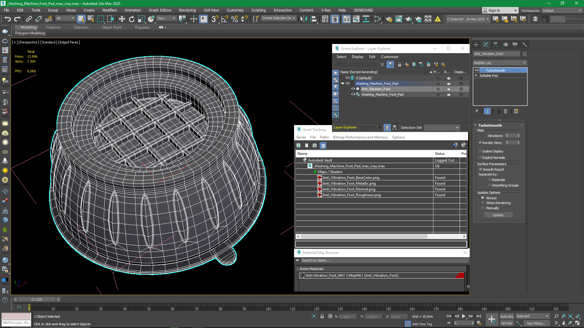 Washing Machine Foot Pad 3D model