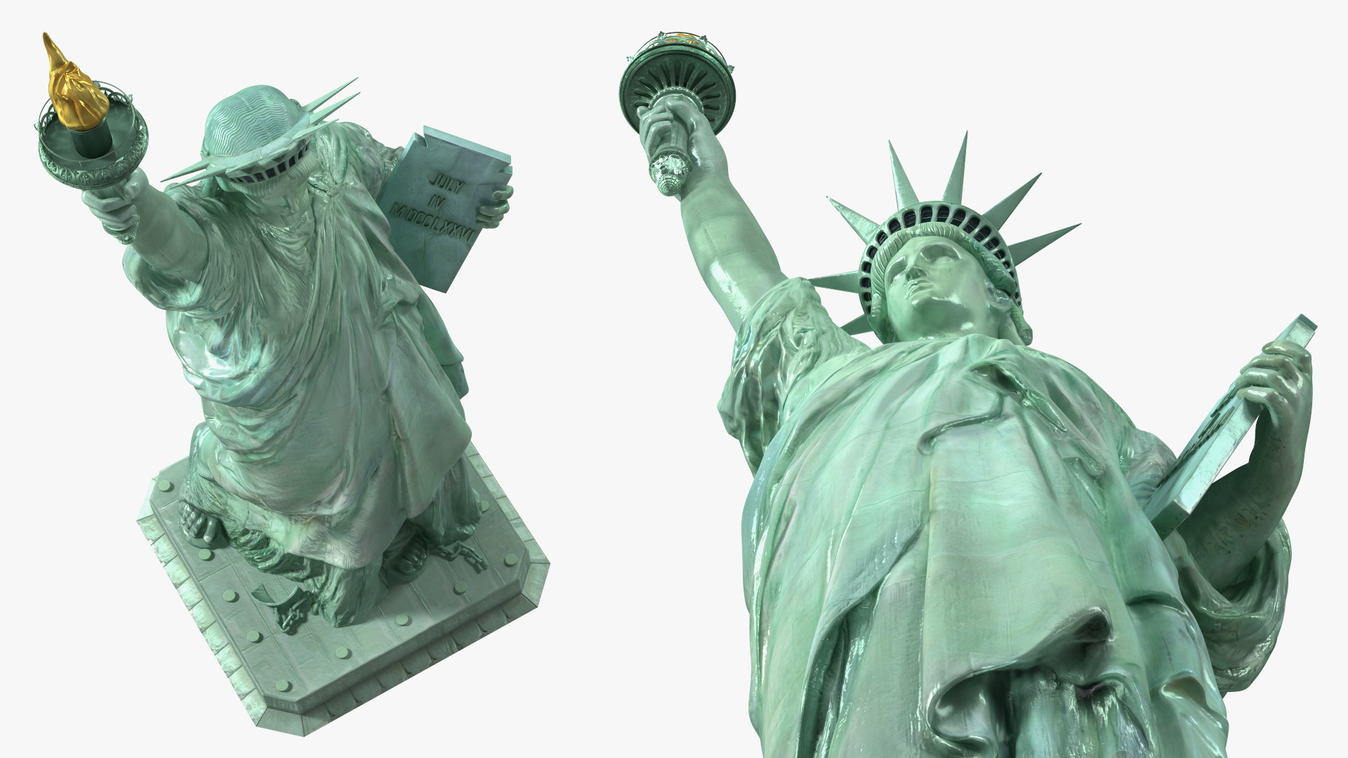 Statue of Liberty without Pedestal for 3D Print 3D