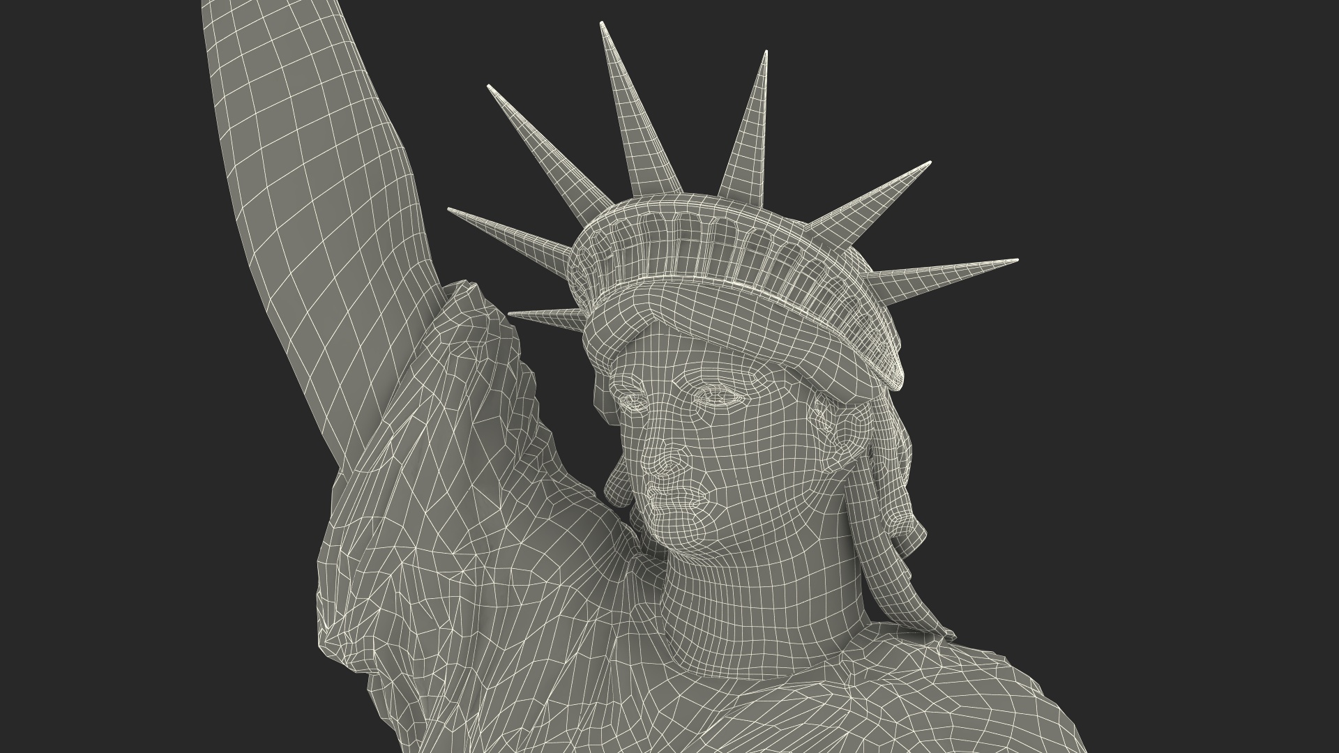 Statue of Liberty without Pedestal for 3D Print 3D
