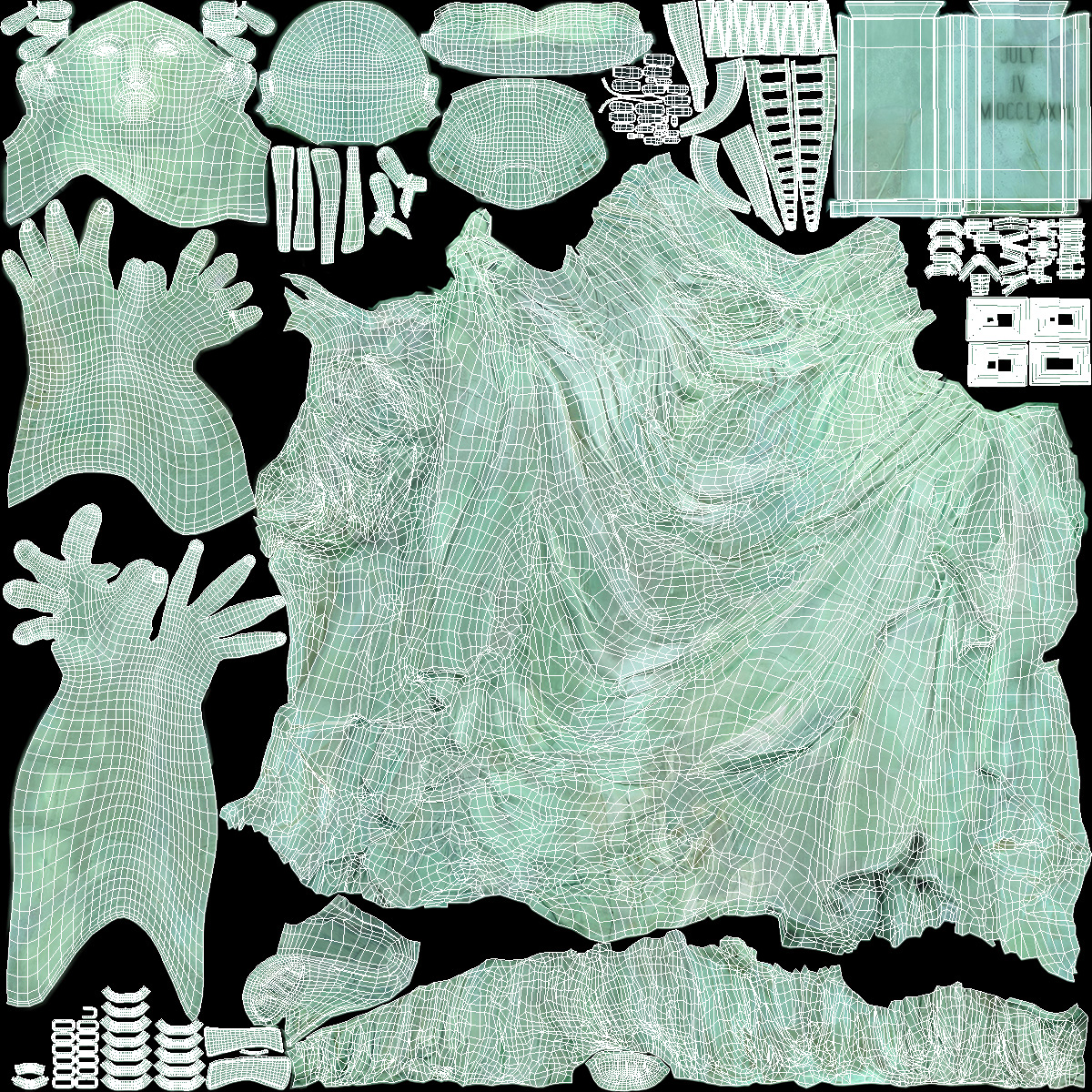 Statue of Liberty without Pedestal for 3D Print 3D