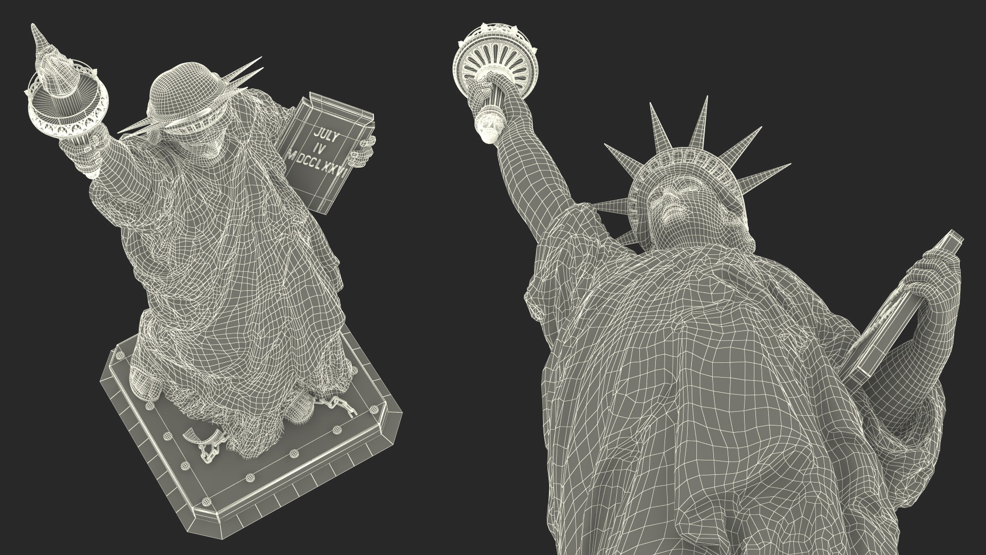 Statue of Liberty without Pedestal for 3D Print 3D
