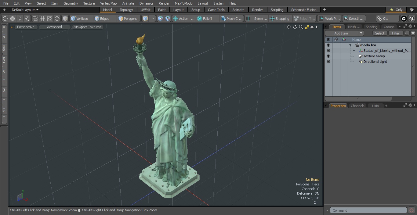 Statue of Liberty without Pedestal for 3D Print 3D
