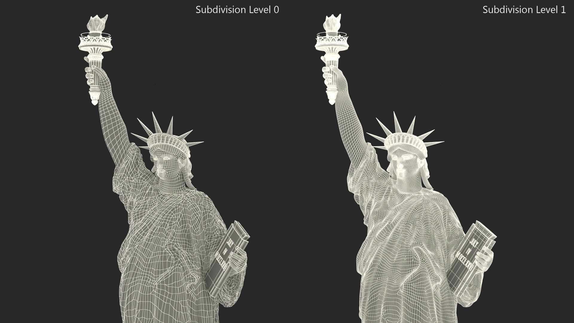 Statue of Liberty without Pedestal for 3D Print 3D