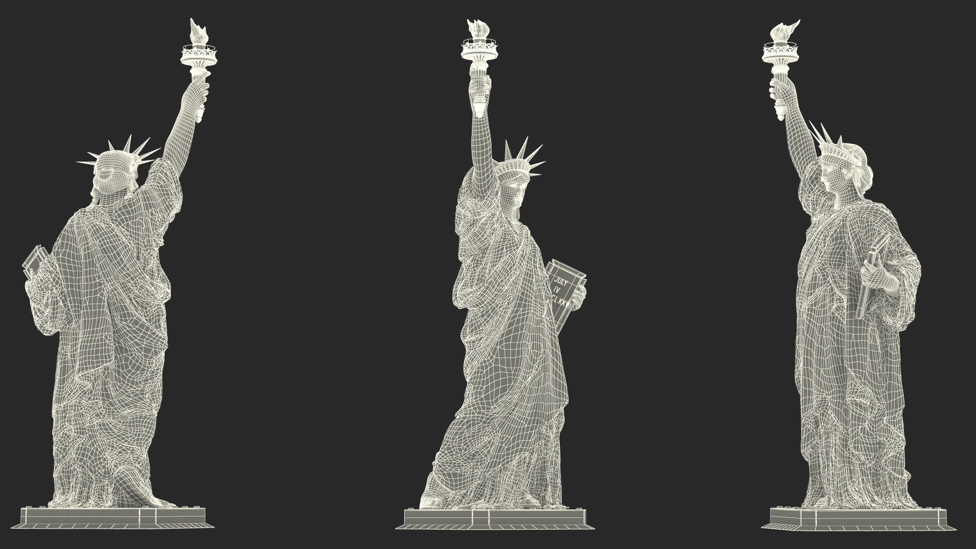 Statue of Liberty without Pedestal for 3D Print 3D