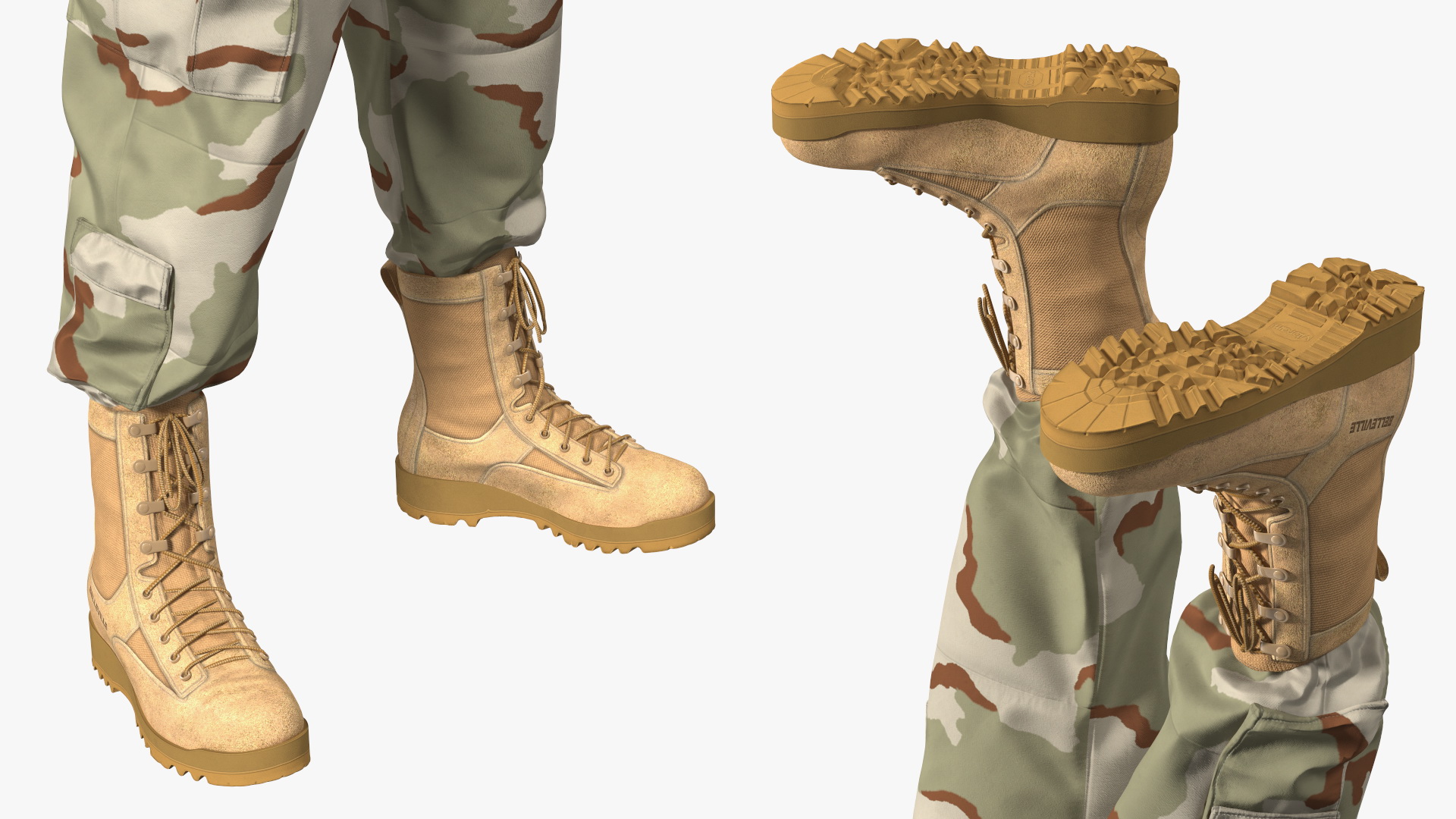 FPV Drone Military Operator in Desert Camouflage Uniform Fur Rigged 3D