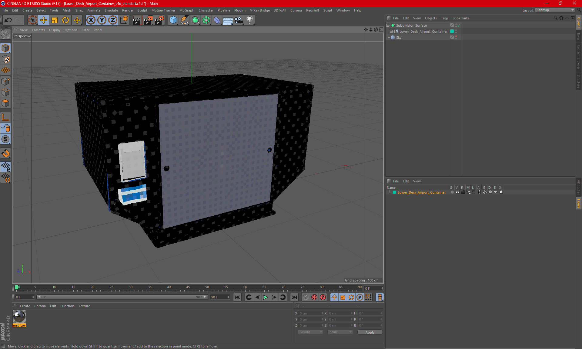 3D Lower Deck Airport Container model