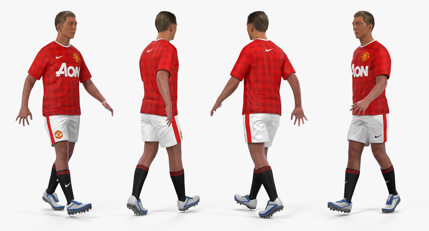 3D model Soccer or Football Player Manchester United Rigged